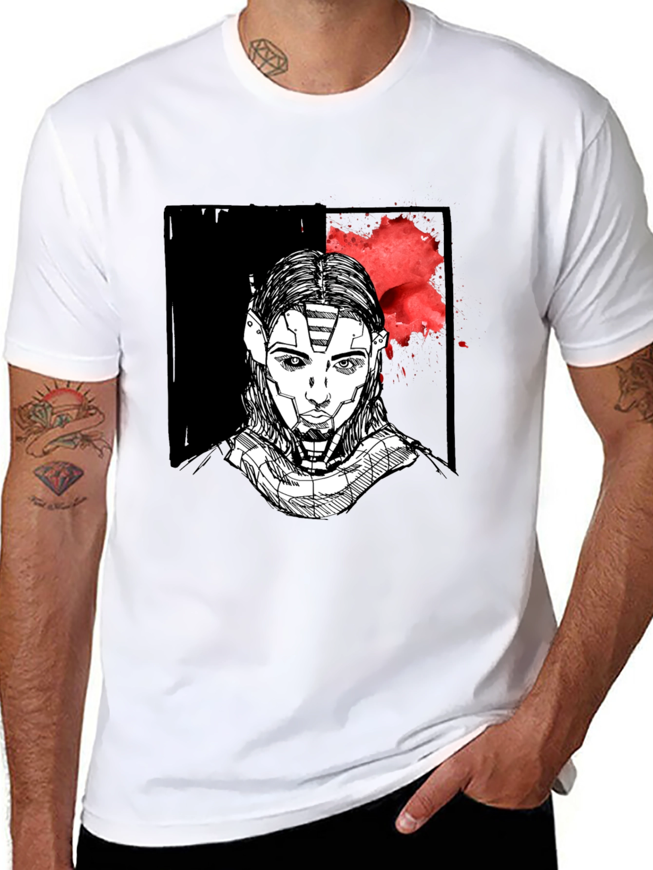 Cyberpunk Portrait Graphic T-Shirt
