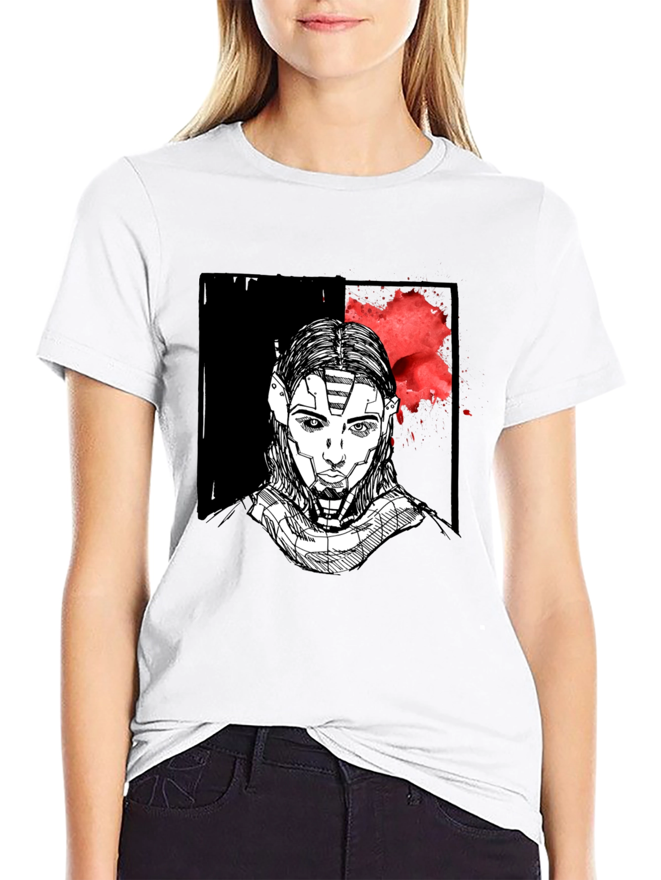 Cyberpunk Portrait Graphic T-Shirt