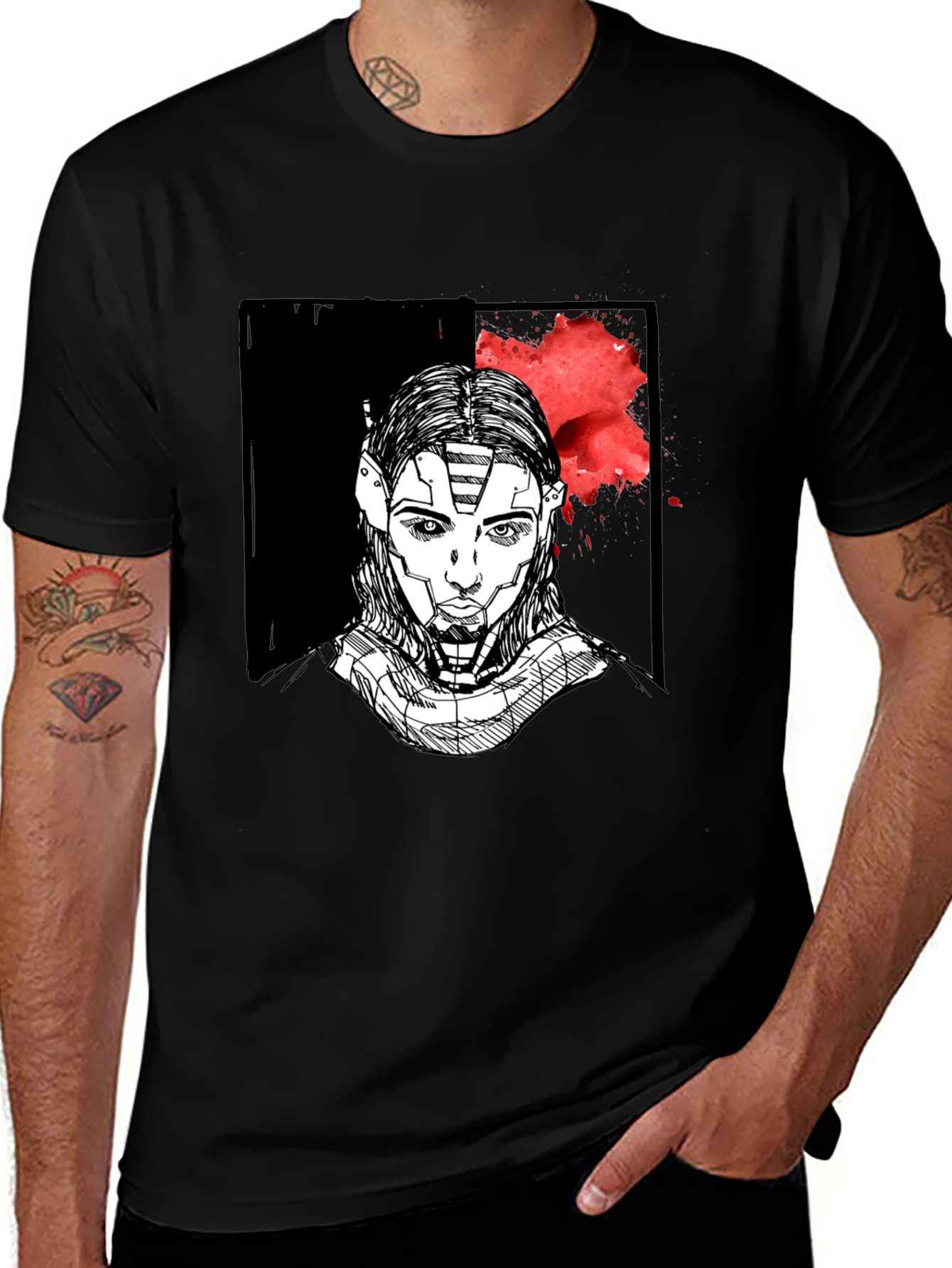 Cyberpunk Portrait Graphic T-Shirt