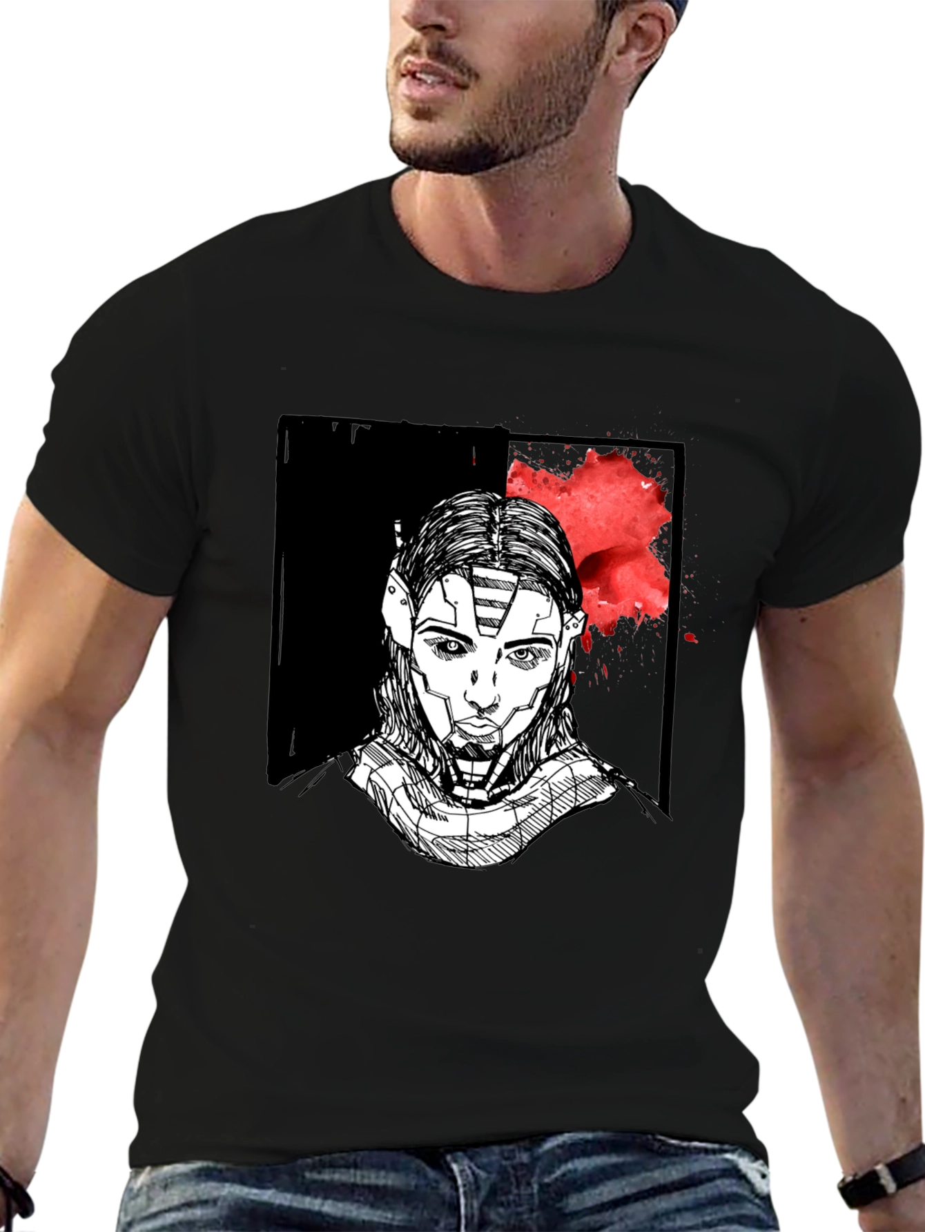 Cyberpunk Portrait Graphic T-Shirt