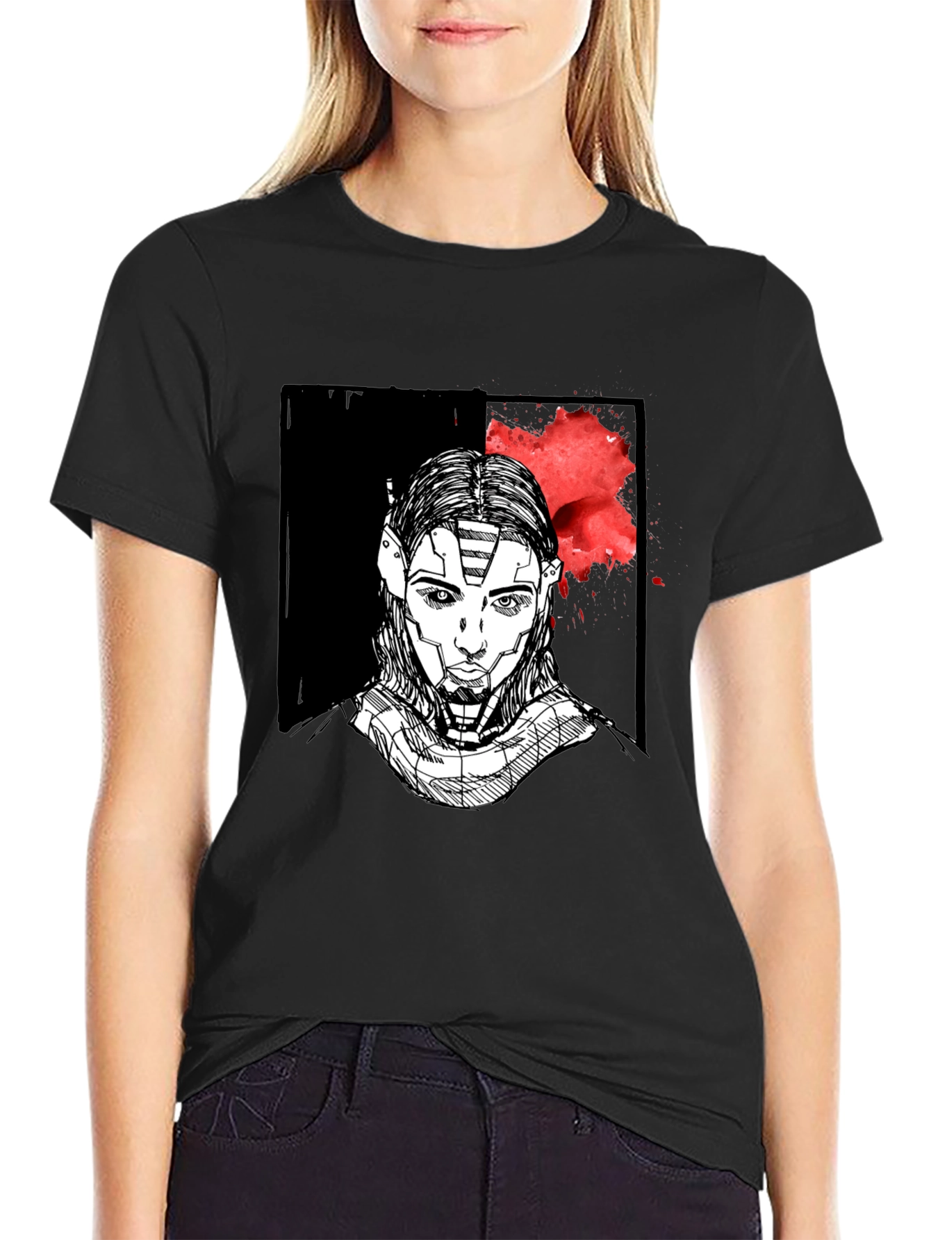 Cyberpunk Portrait Graphic T-Shirt