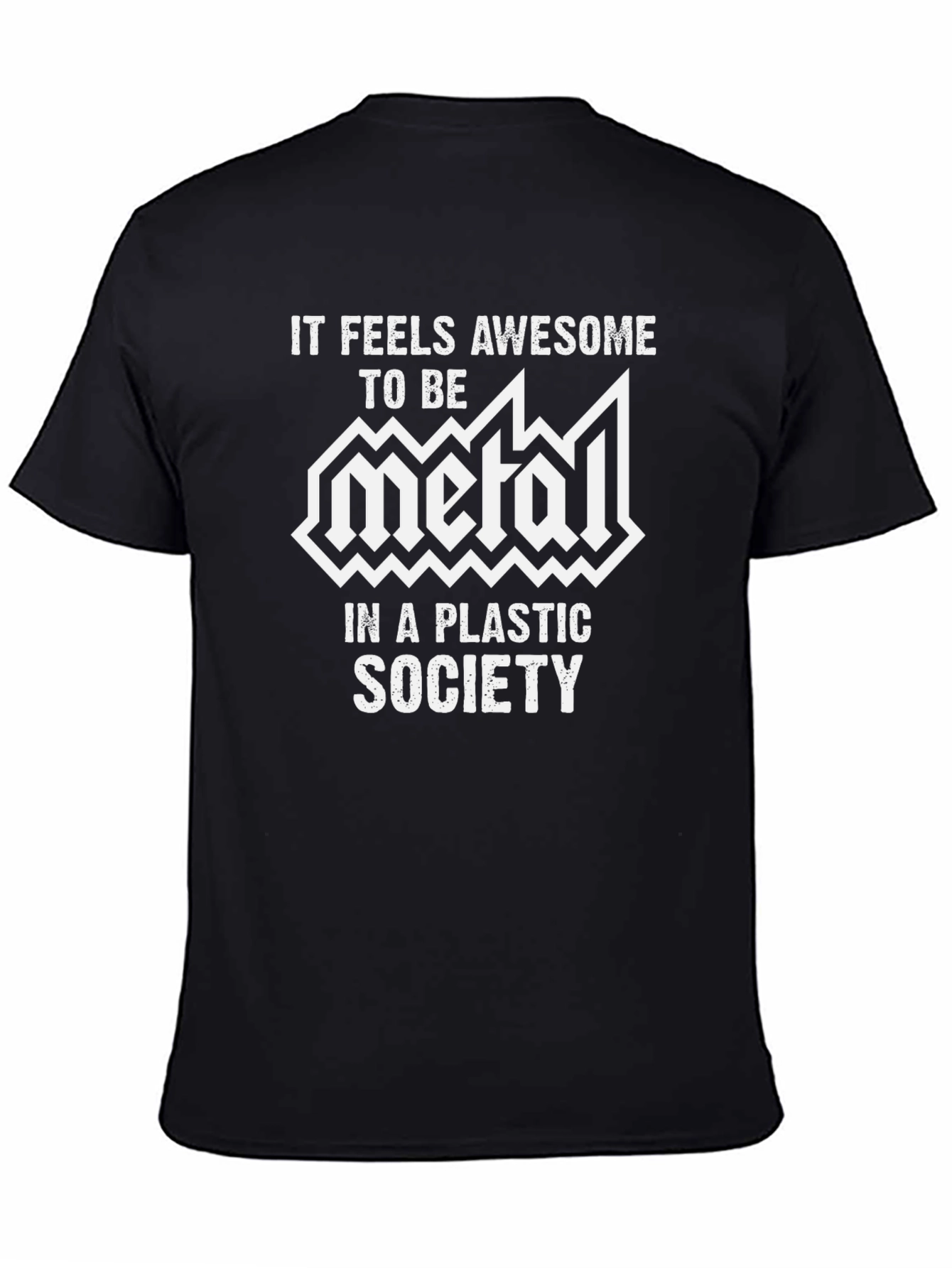 Metal in a Plastic Society Black Graphic T-Shirt