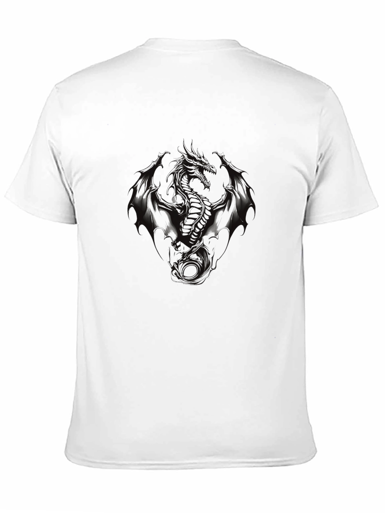 Mens Black Dragon Graphic Tee - Edgy Style