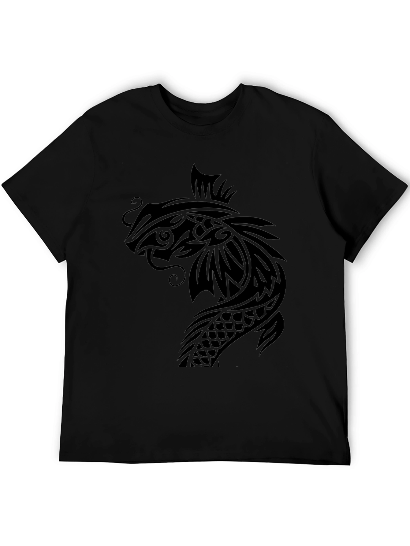 Koi Fish Graphic Tee - Black Cotton T-Shirt
