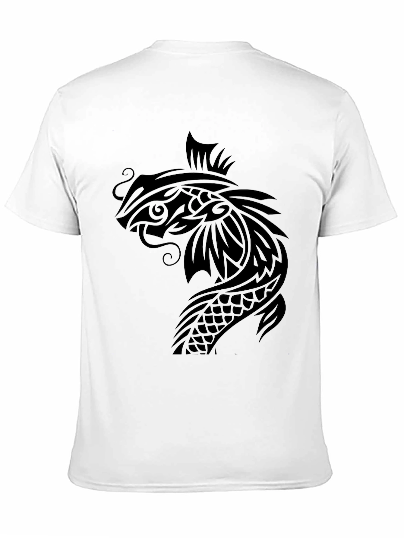 Koi Fish Graphic Tee - Black Cotton T-Shirt