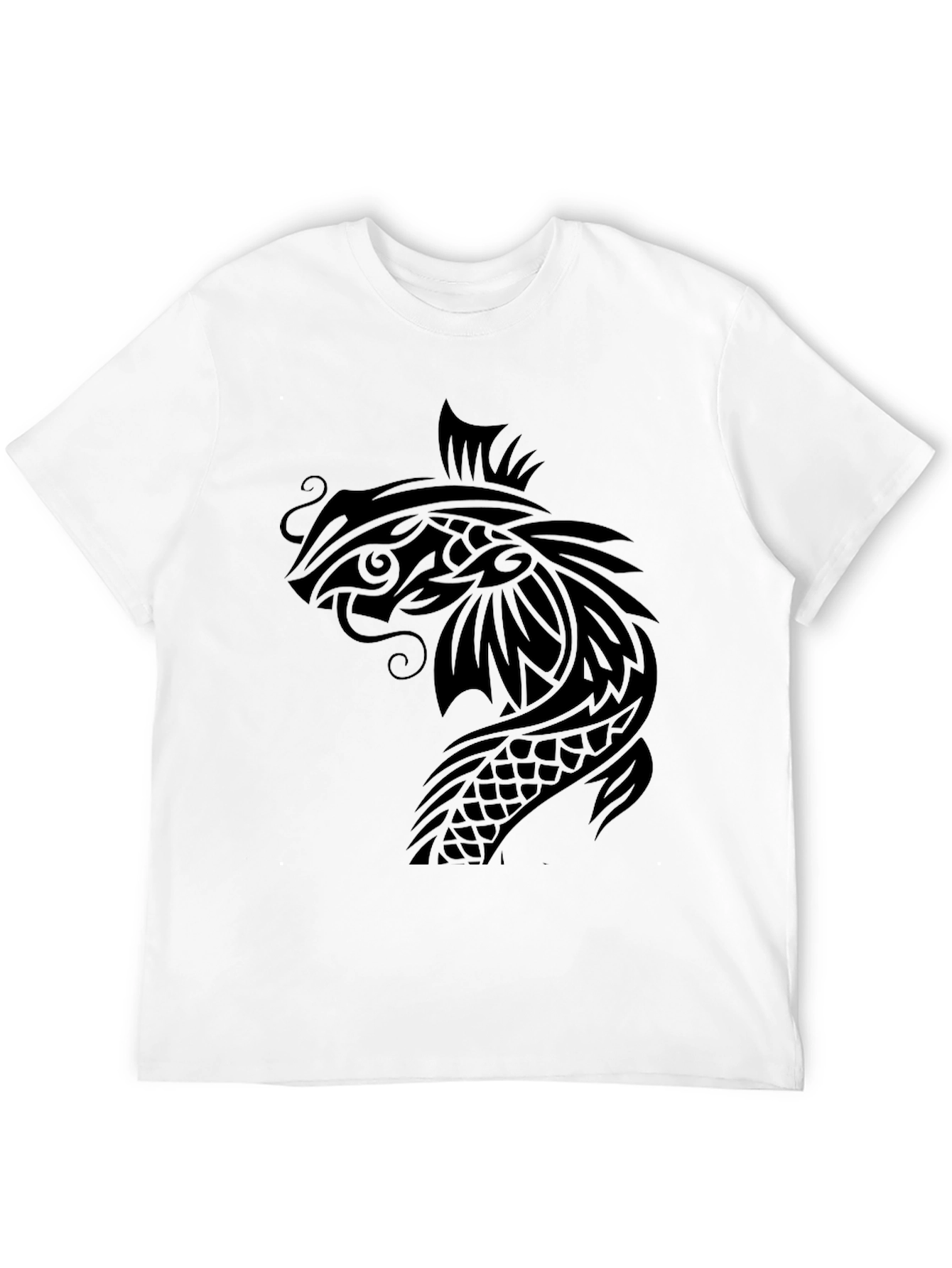 Koi Fish Graphic Tee - Black Cotton T-Shirt