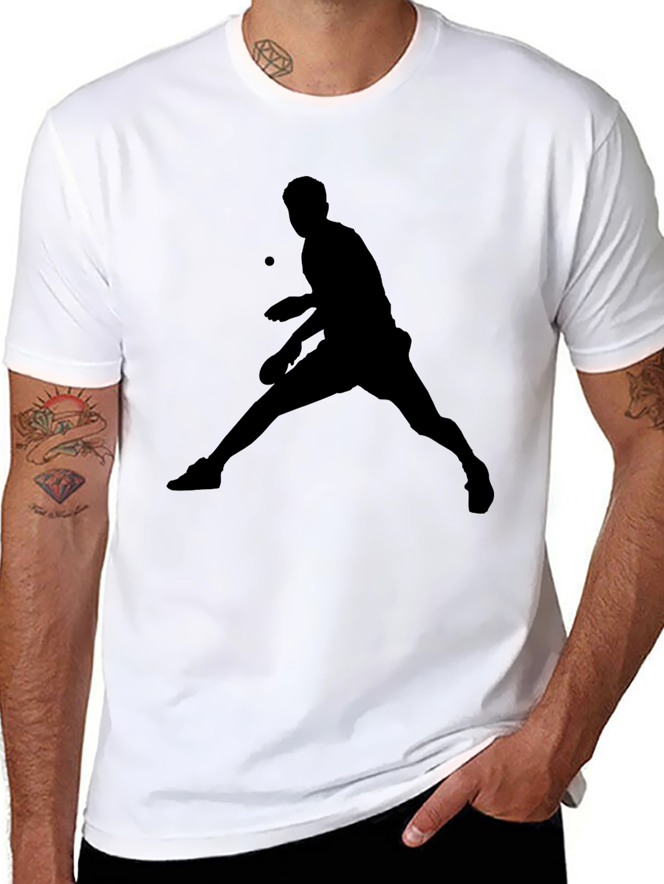 Black Table Tennis Graphic Tee