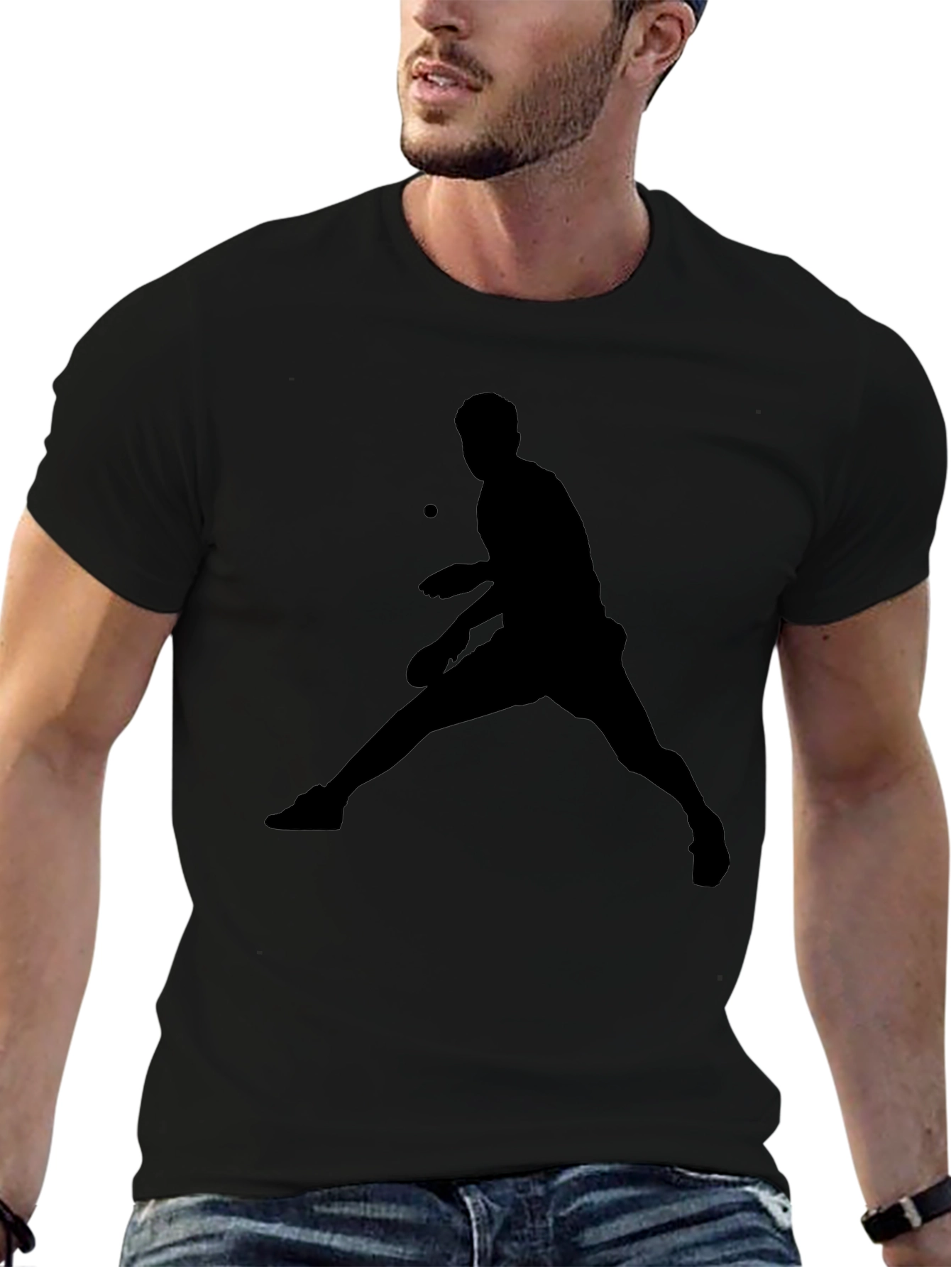 Black Table Tennis Graphic Tee