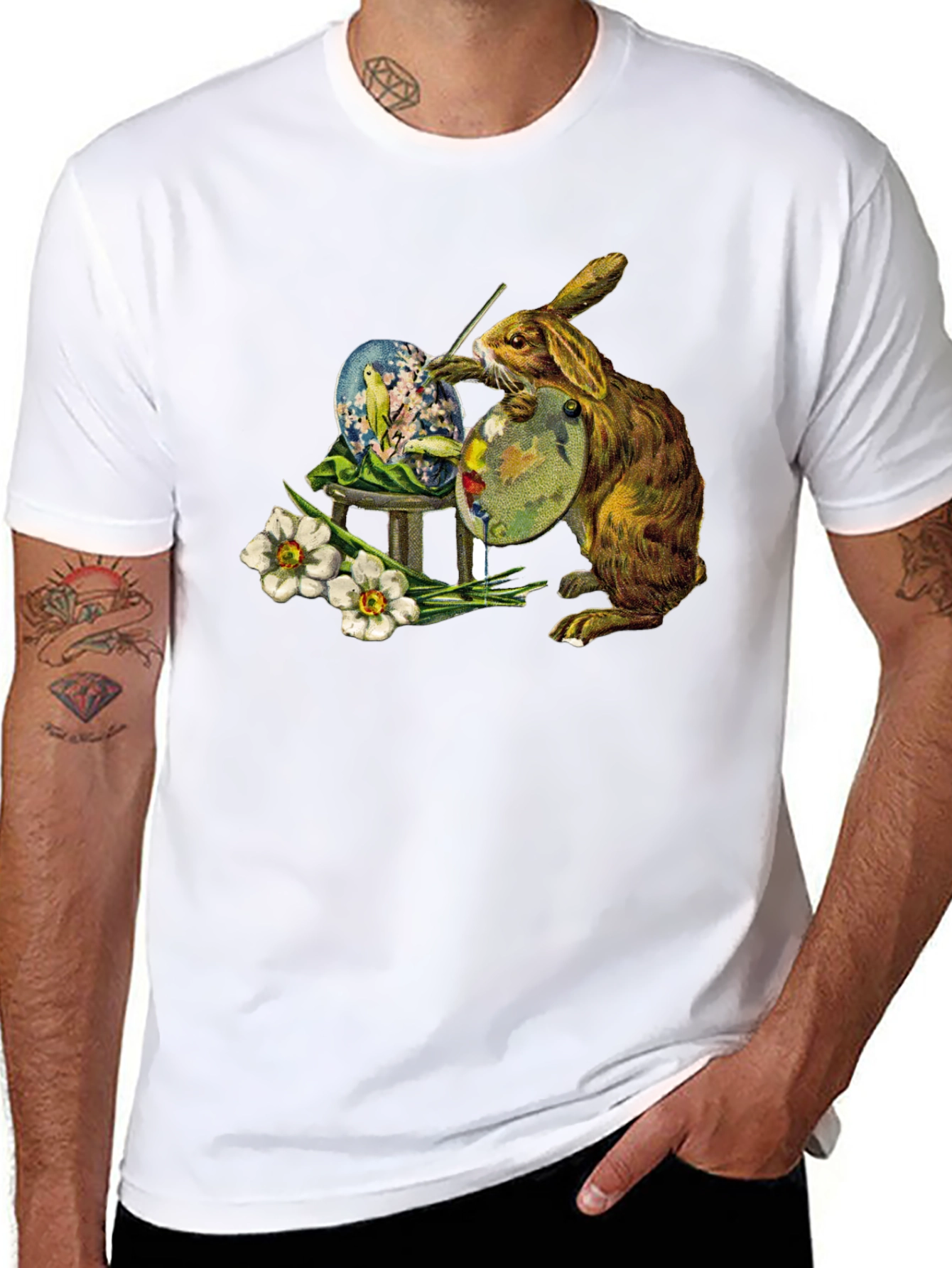 Easter Bunny Painting Egg T-Shirt