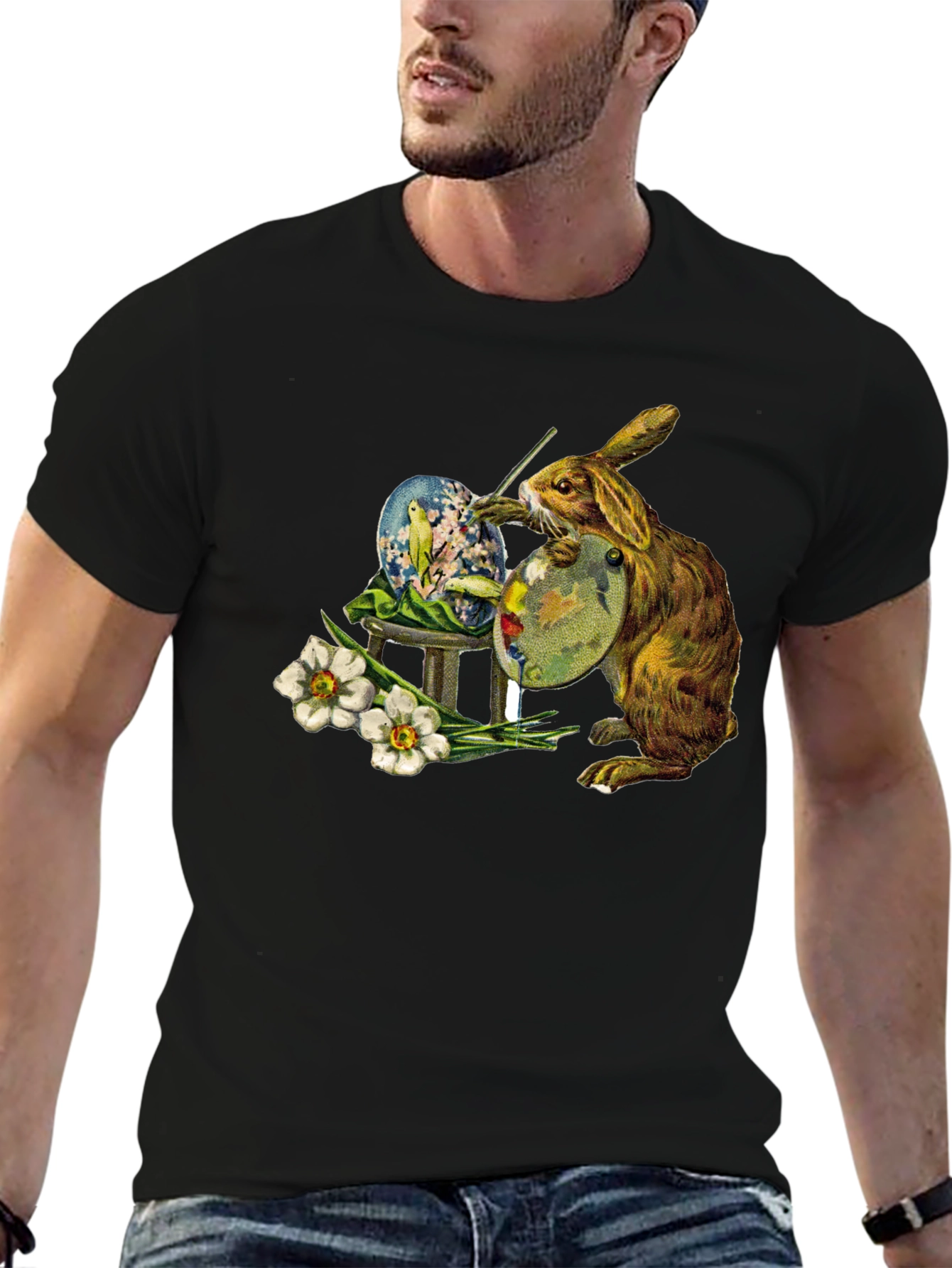 Easter Bunny Painting Egg T-Shirt