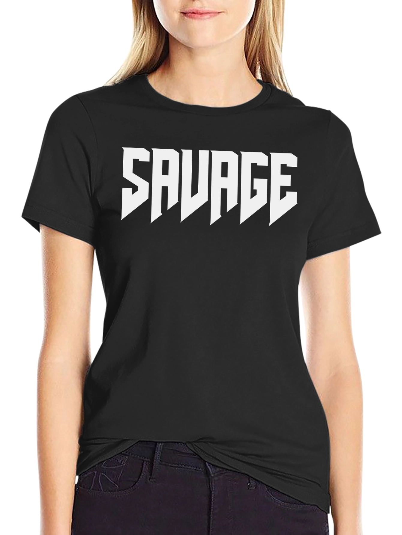 Mens Black Graphic Tee - Savage Print
