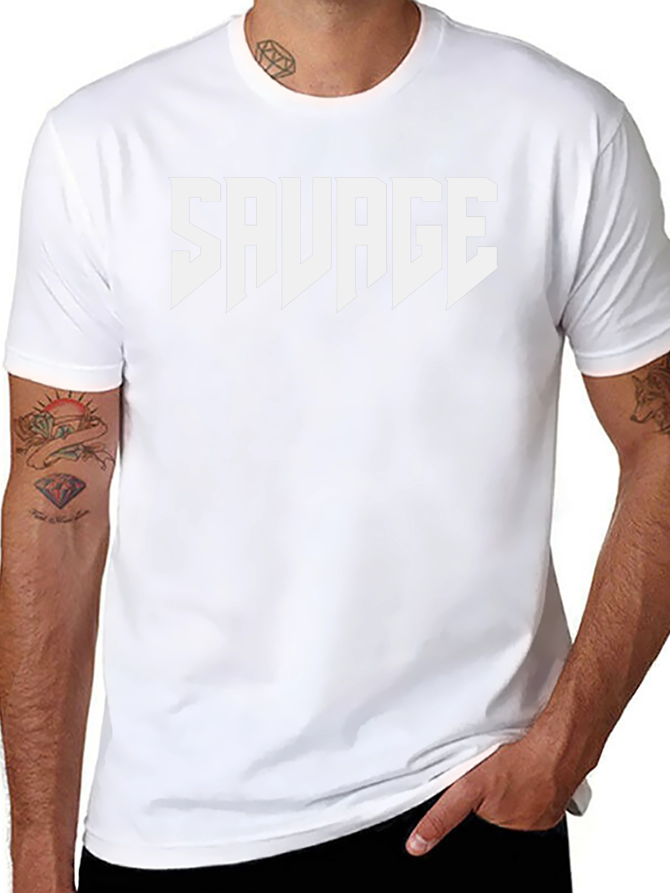 Mens Black Graphic Tee - Savage Print