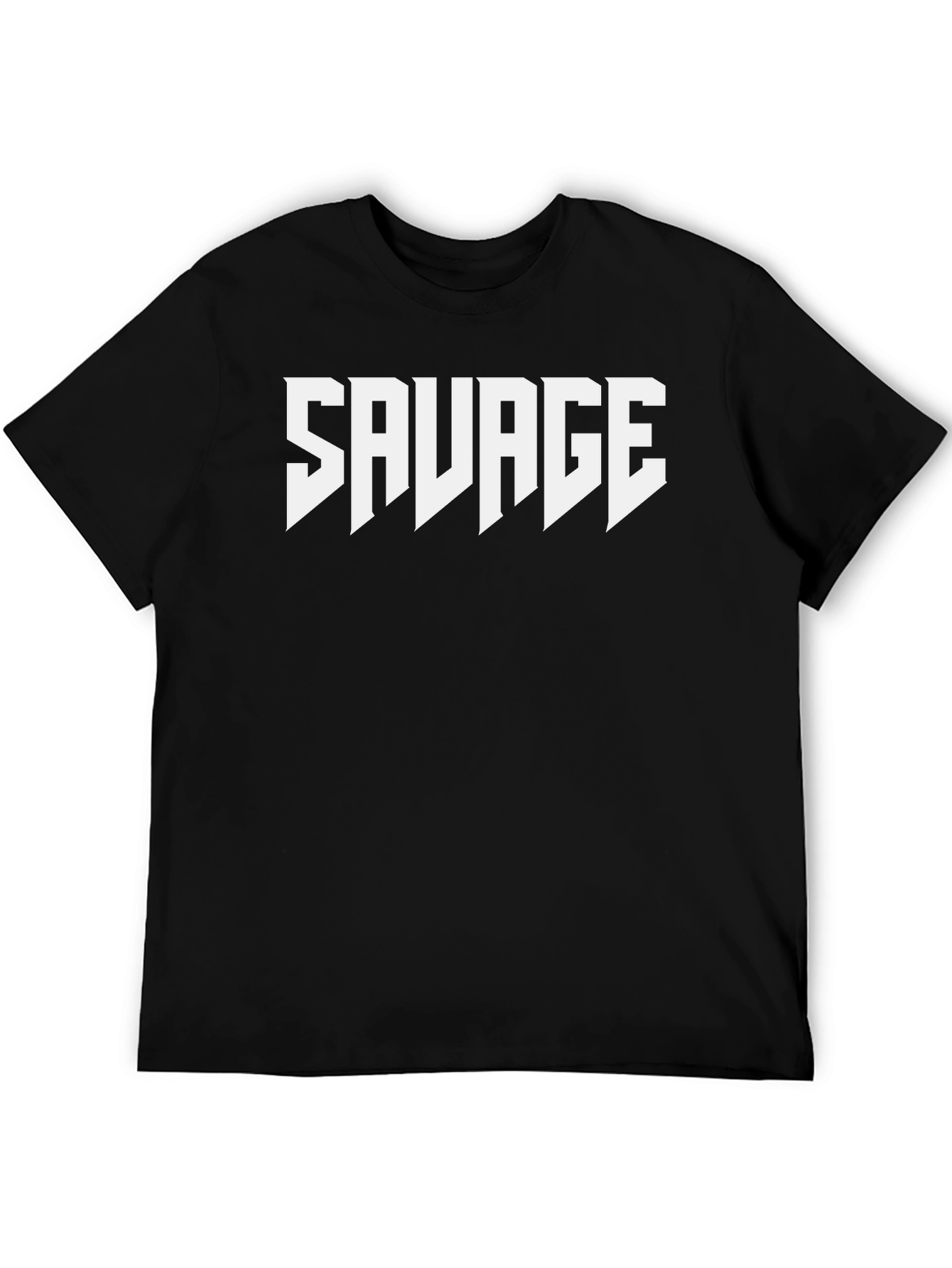 Mens Black Graphic Tee - Savage Print