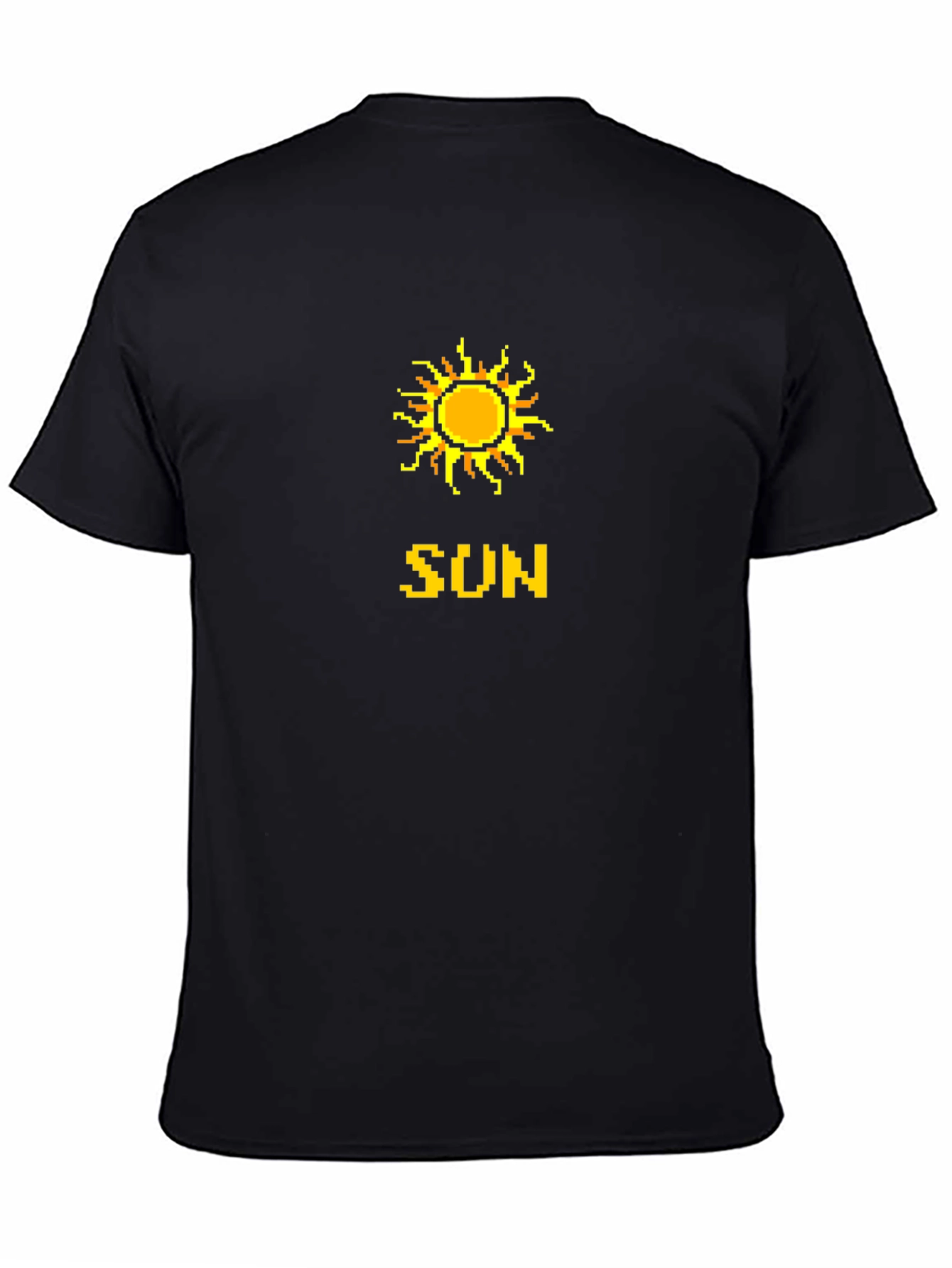 Pixel Sun Graphic Tee - Retro Style Black T-Shirt