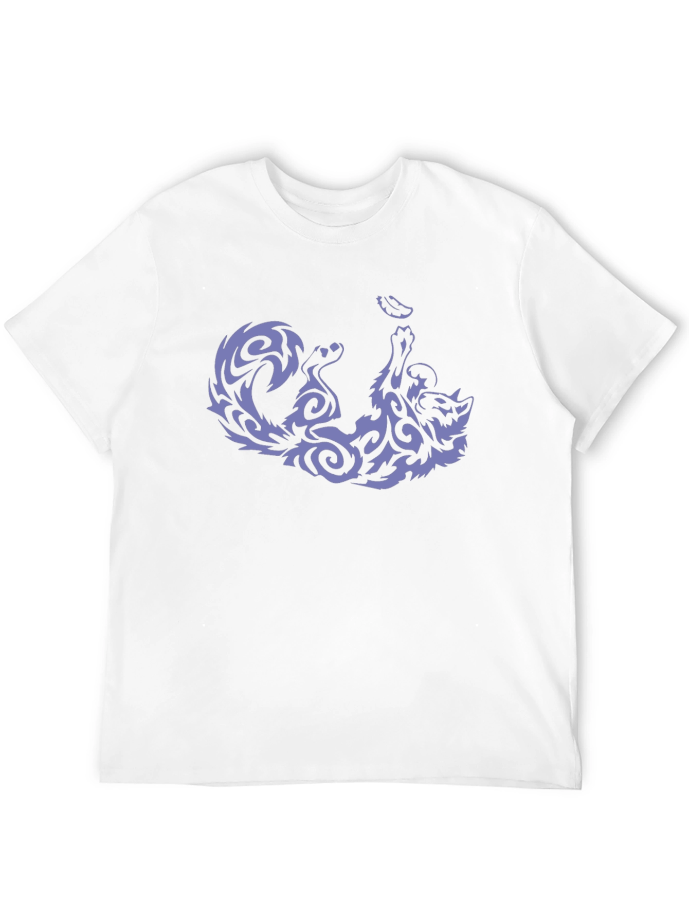 Tribal Cat Graphic Tee - Black Cotton Comfort