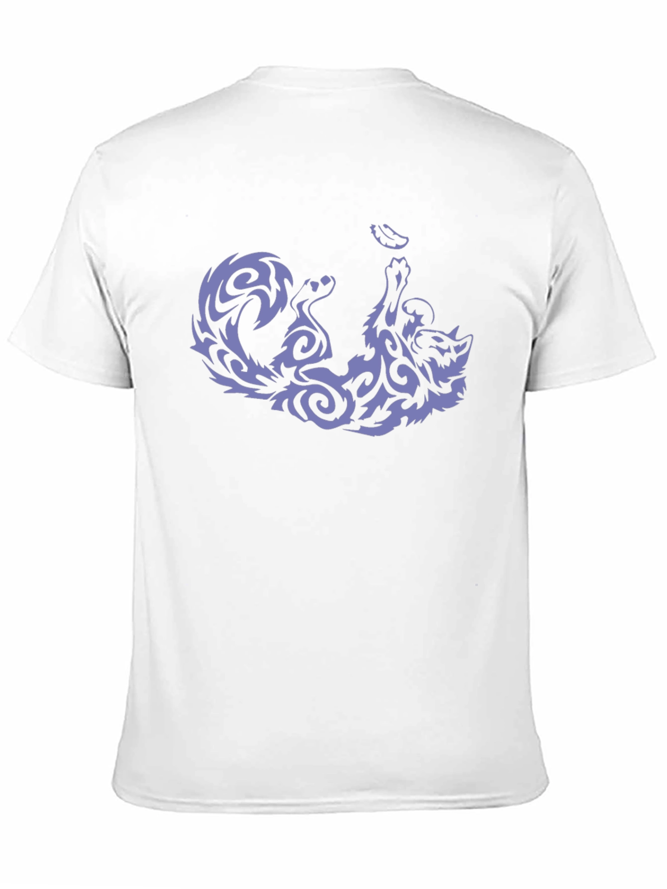 Tribal Cat Graphic Tee - Black Cotton Comfort