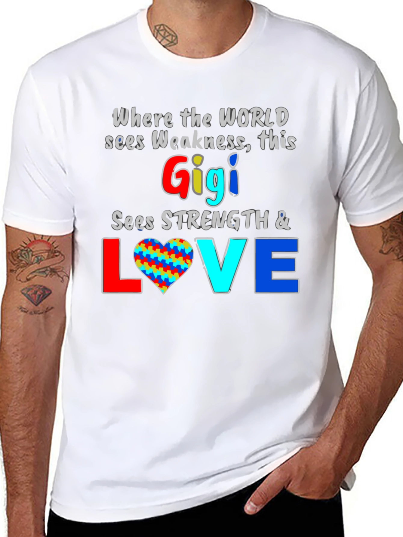 Gigi Sees Strength & Love T-Shirt - Autism Awareness