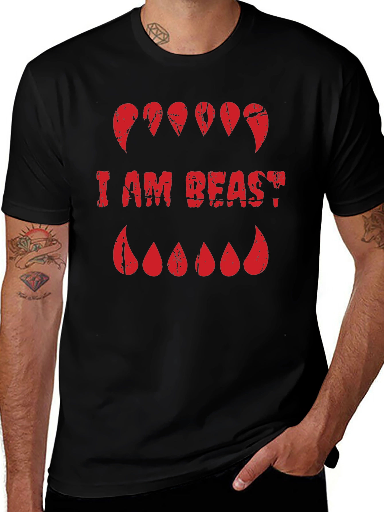 I AM BEAST Graphic T-Shirt - Monster Mouth