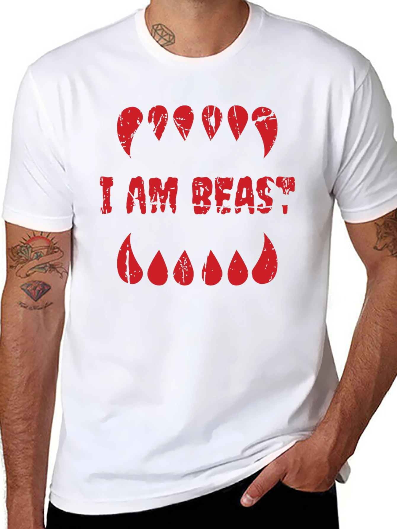 I AM BEAST Graphic T-Shirt - Monster Mouth