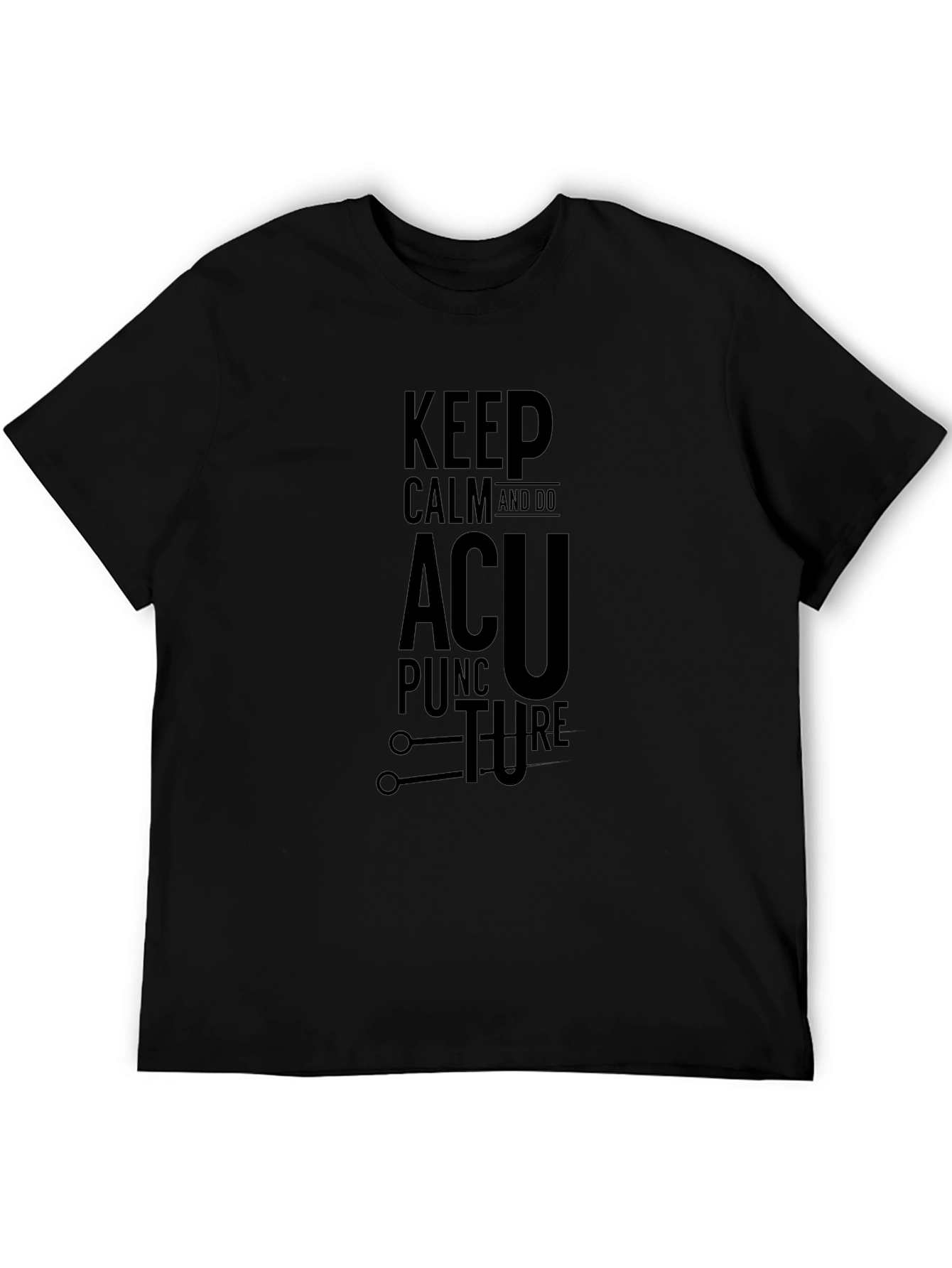 Keep Calm Acupuncture Black T-Shirt
