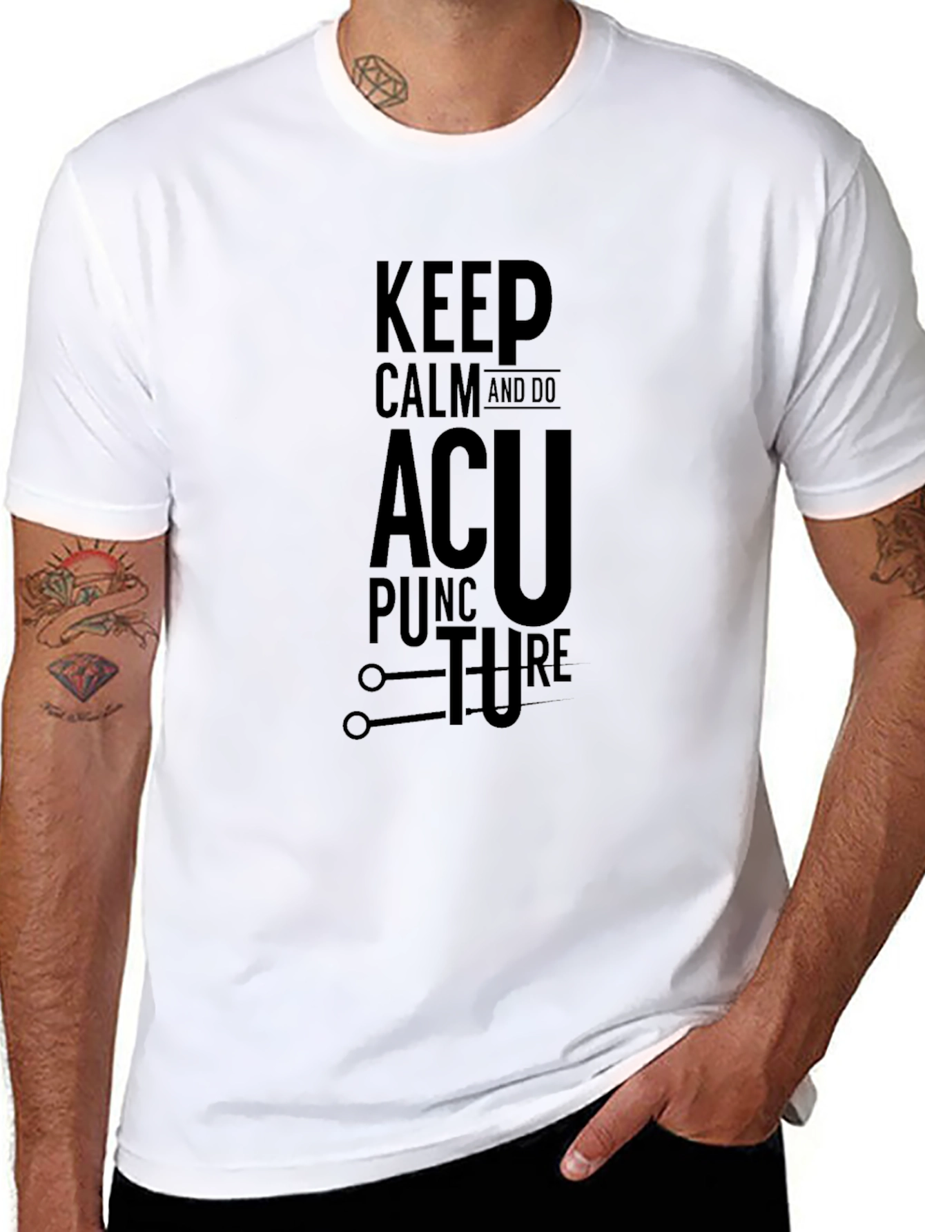 Keep Calm Acupuncture Black T-Shirt