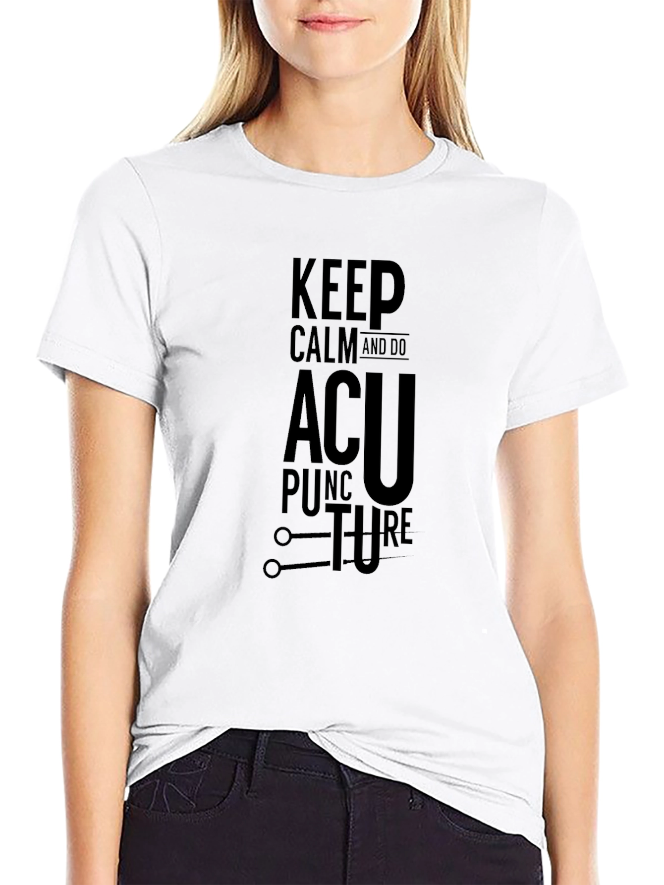 Keep Calm Acupuncture Black T-Shirt
