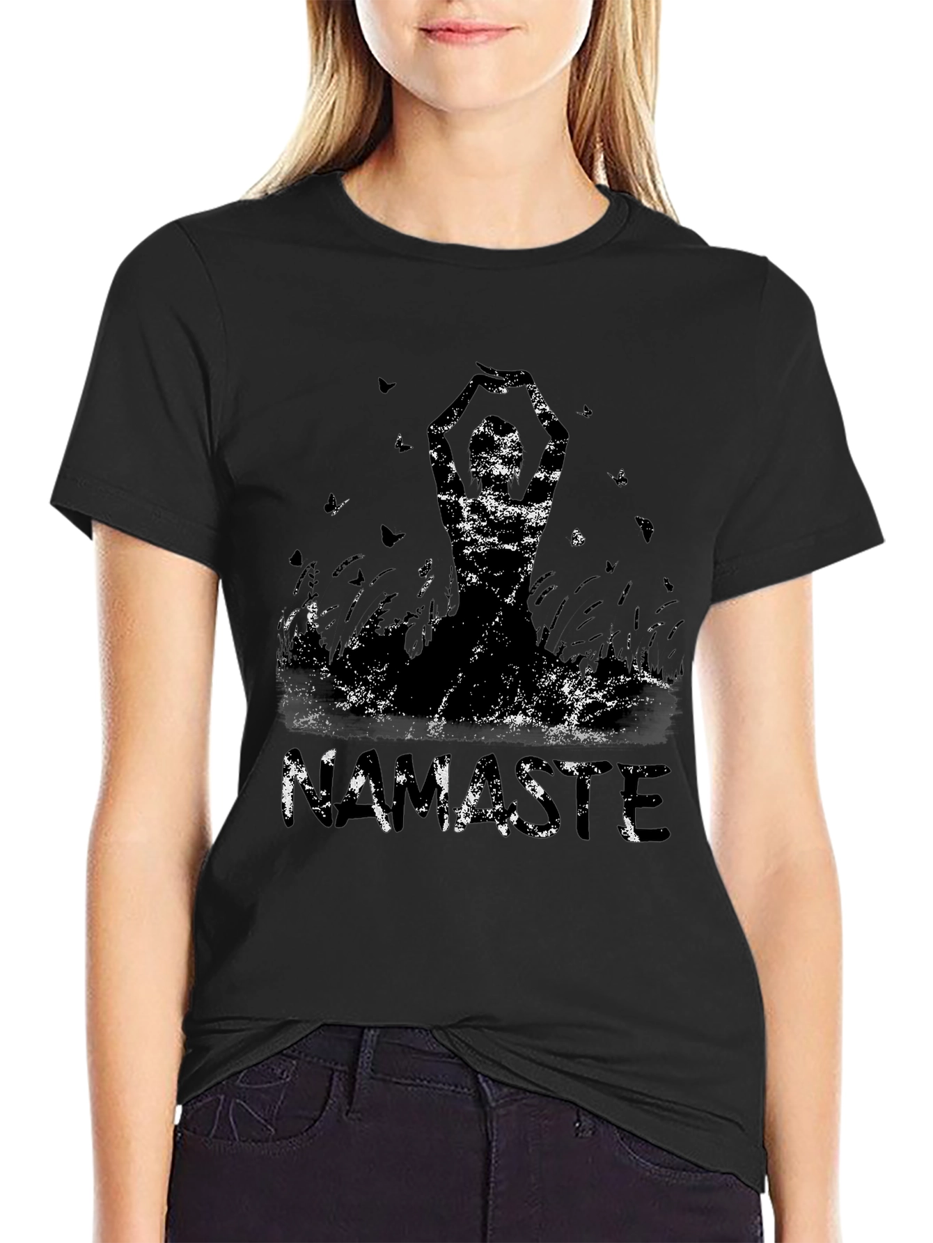 Namaste Graphic Tee - Stylish Yoga Design