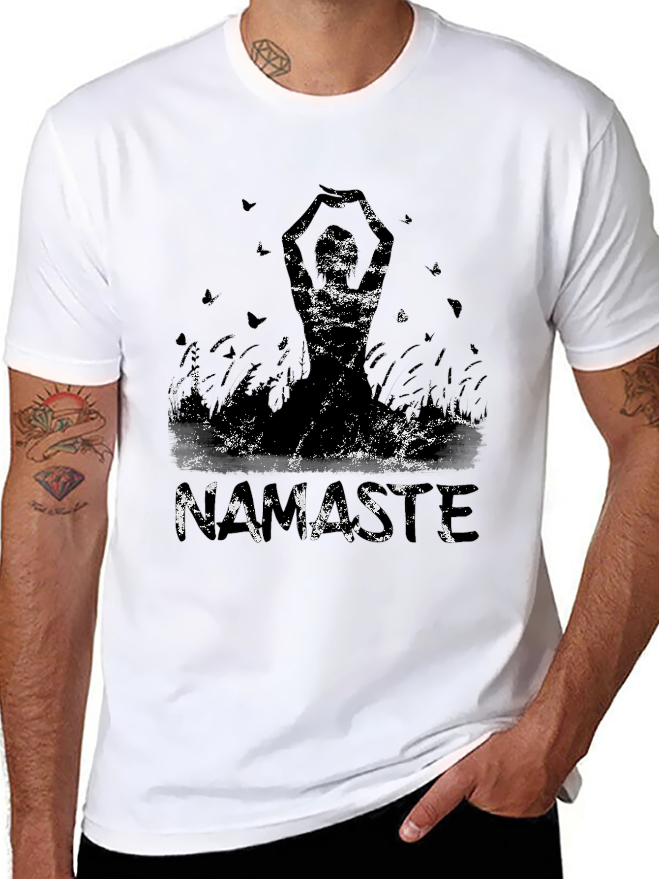 Namaste Graphic Tee - Stylish Yoga Design