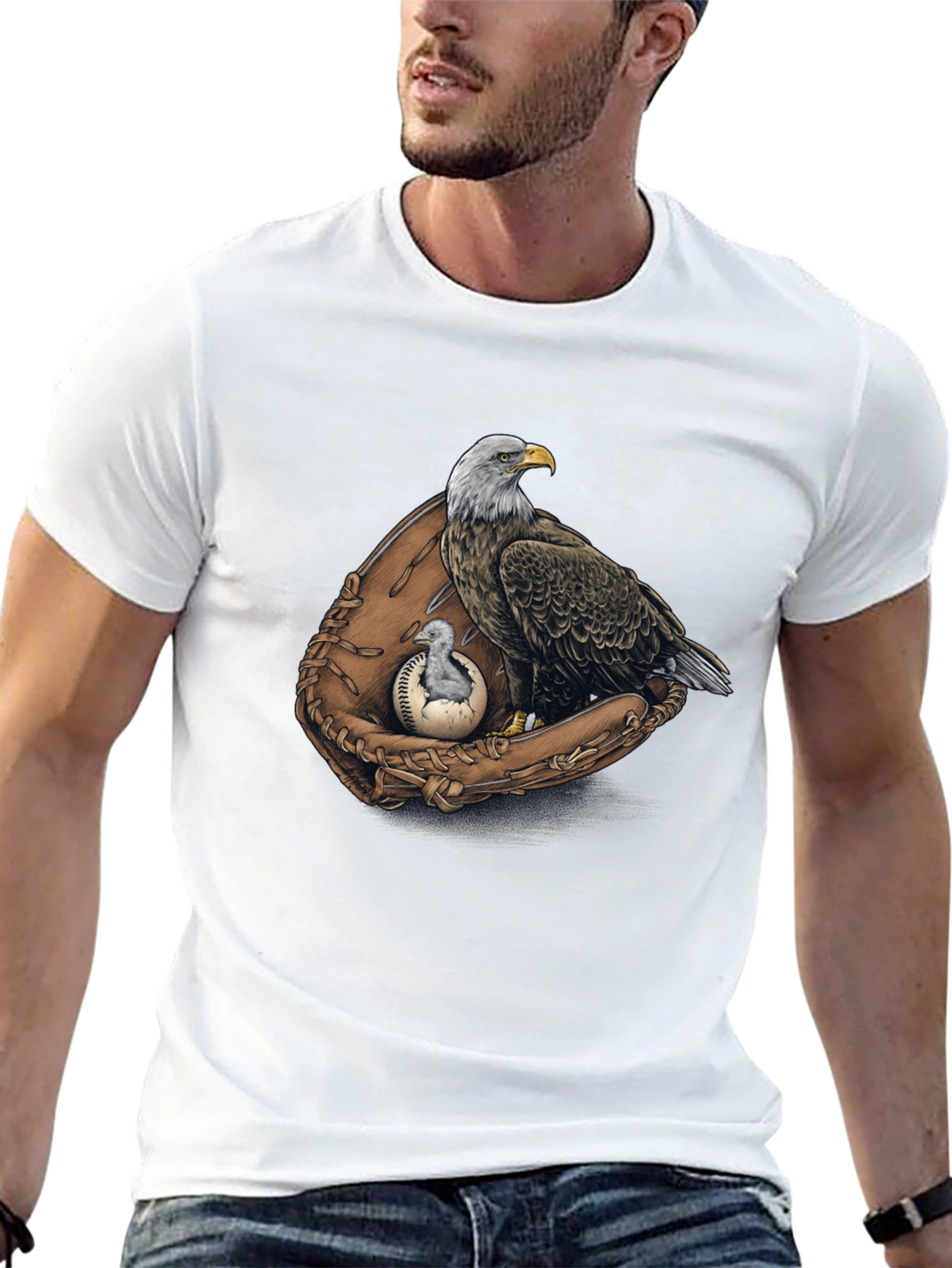 Eagle Baseball Glove Graphic Tee