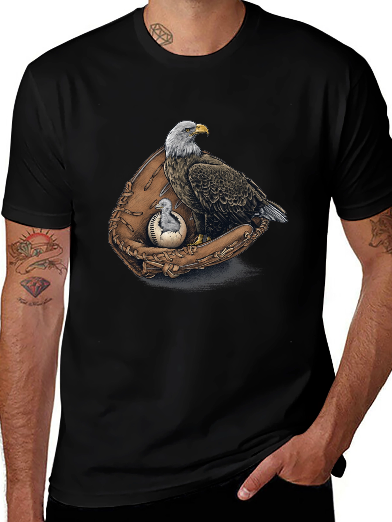Eagle Baseball Glove Graphic Tee