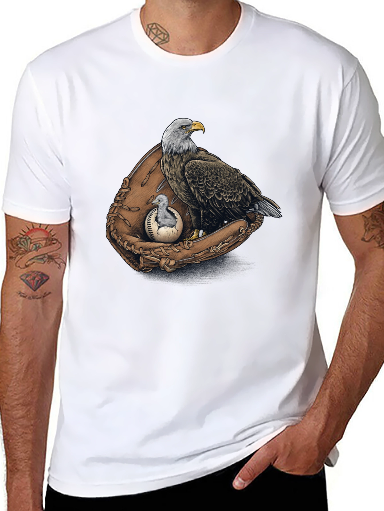 Eagle Baseball Glove Graphic Tee