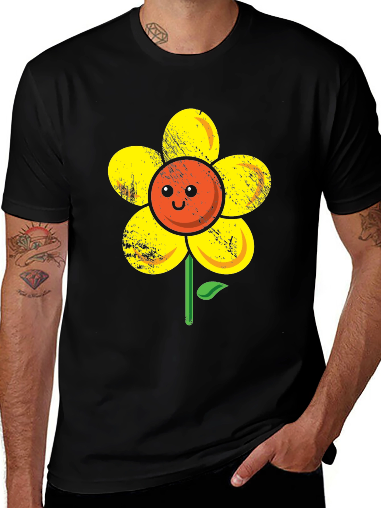 Happy Flower Graphic T-Shirt