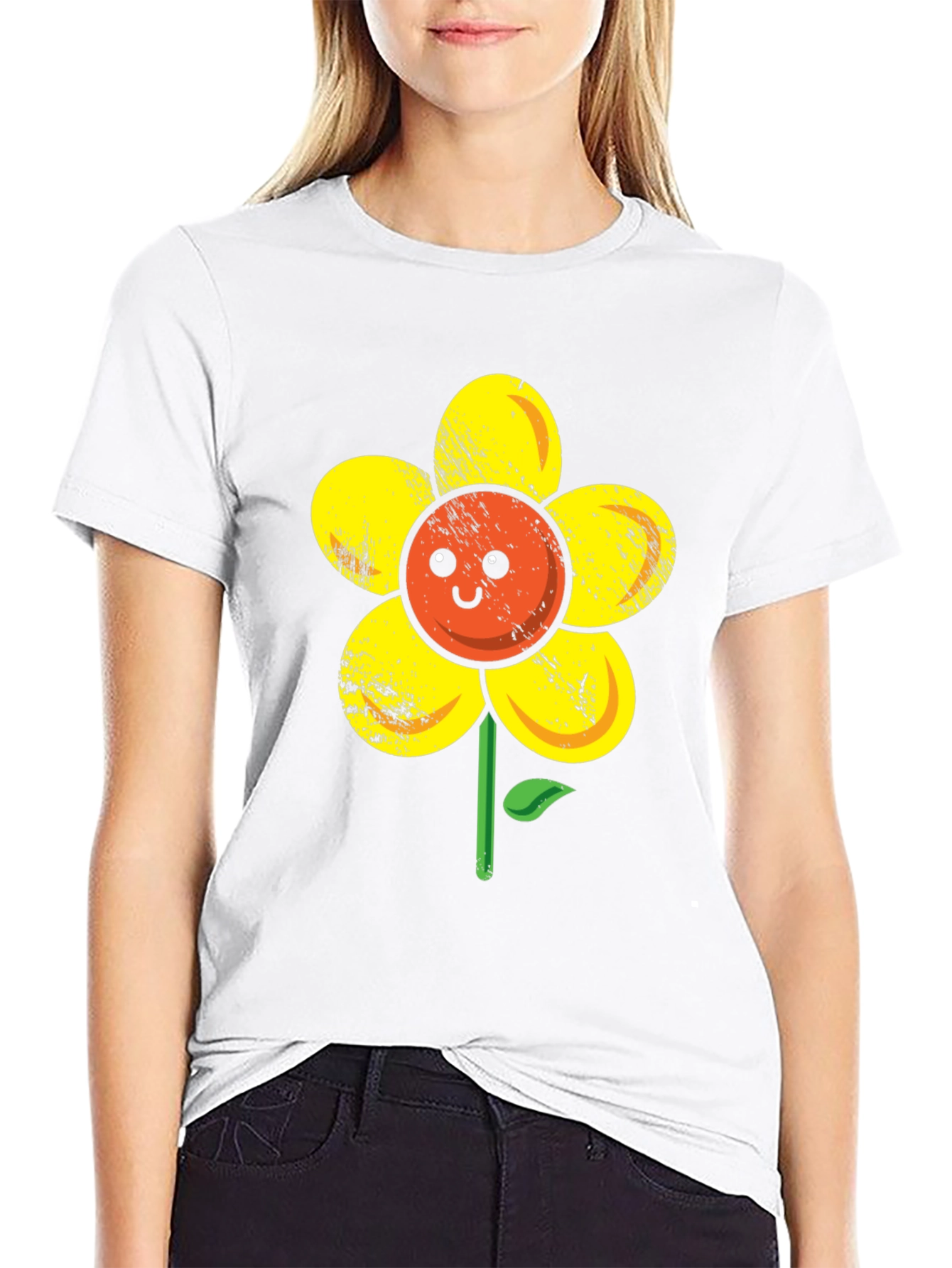 Happy Flower Graphic T-Shirt