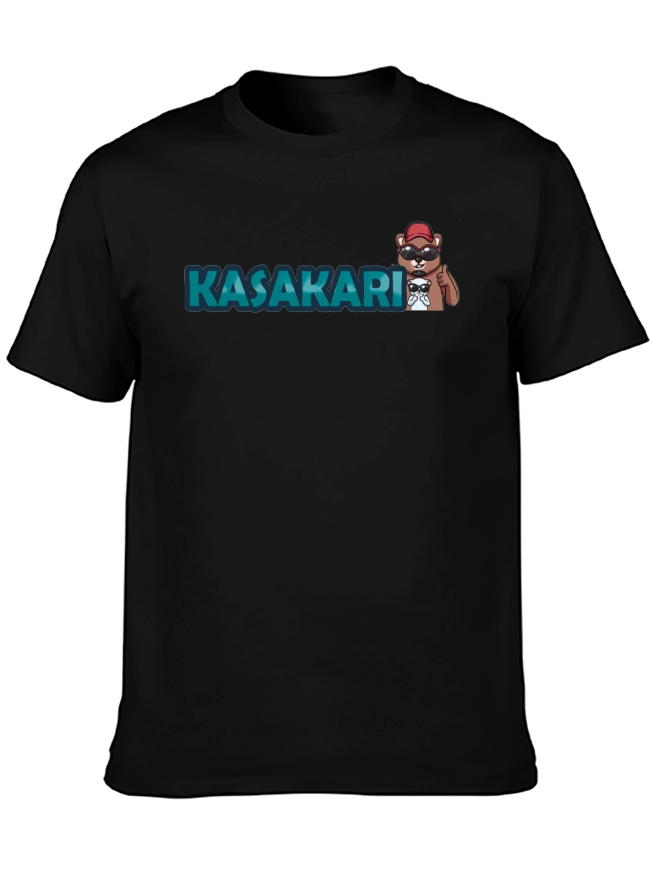 KASAKARI Bear Graphic Black T-Shirt