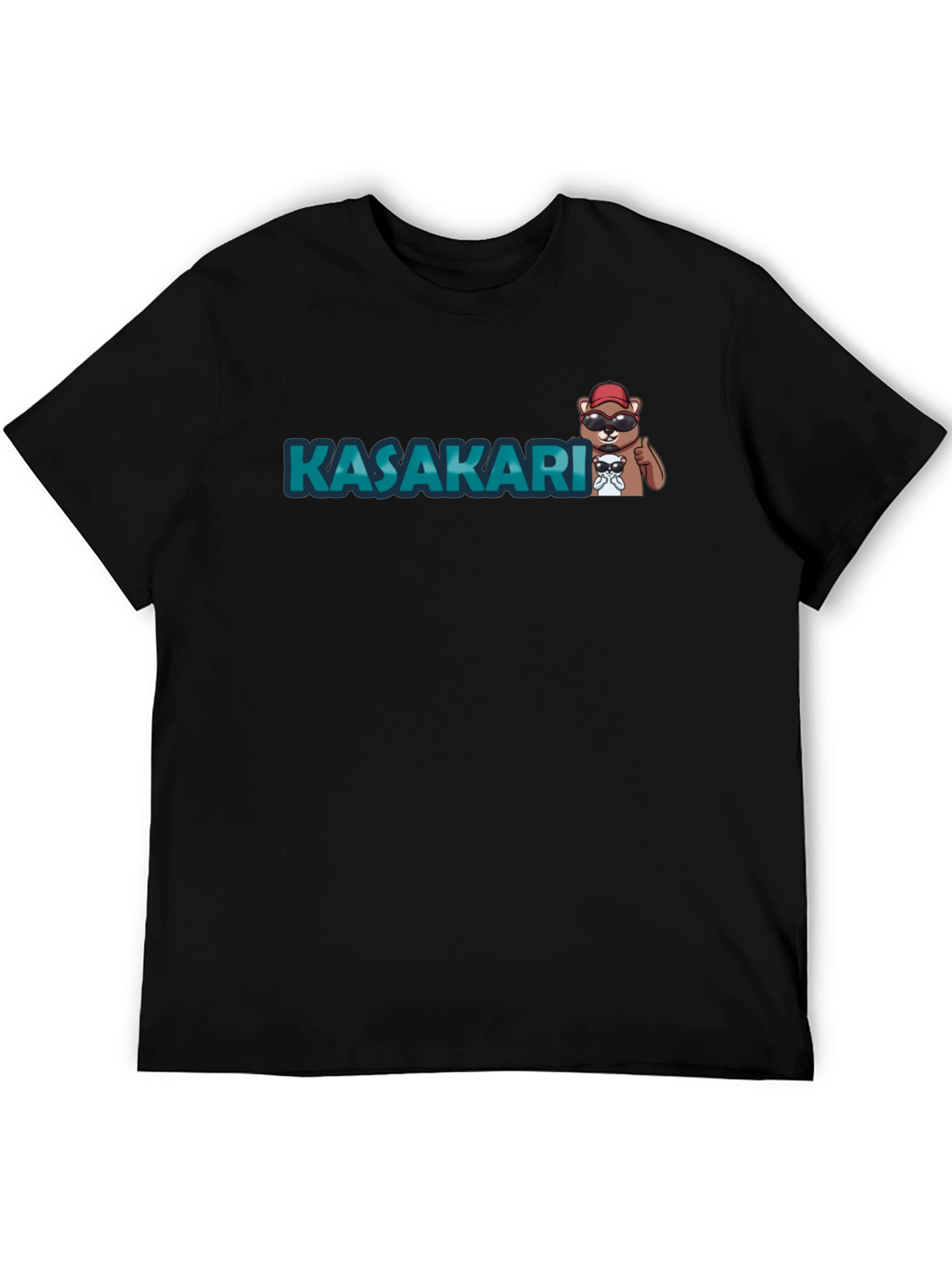 KASAKARI Bear Graphic Black T-Shirt