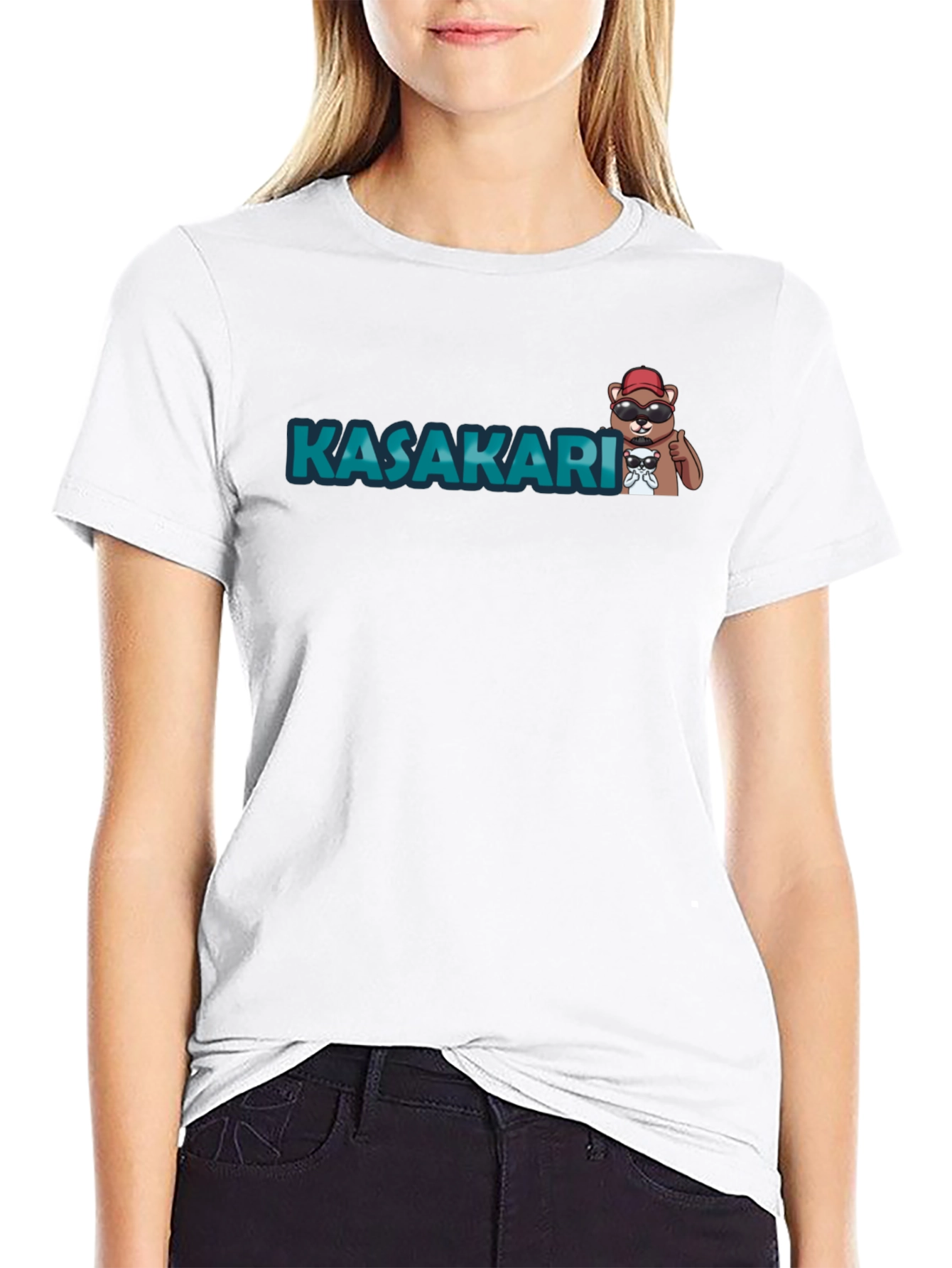 KASAKARI Bear Graphic Black T-Shirt