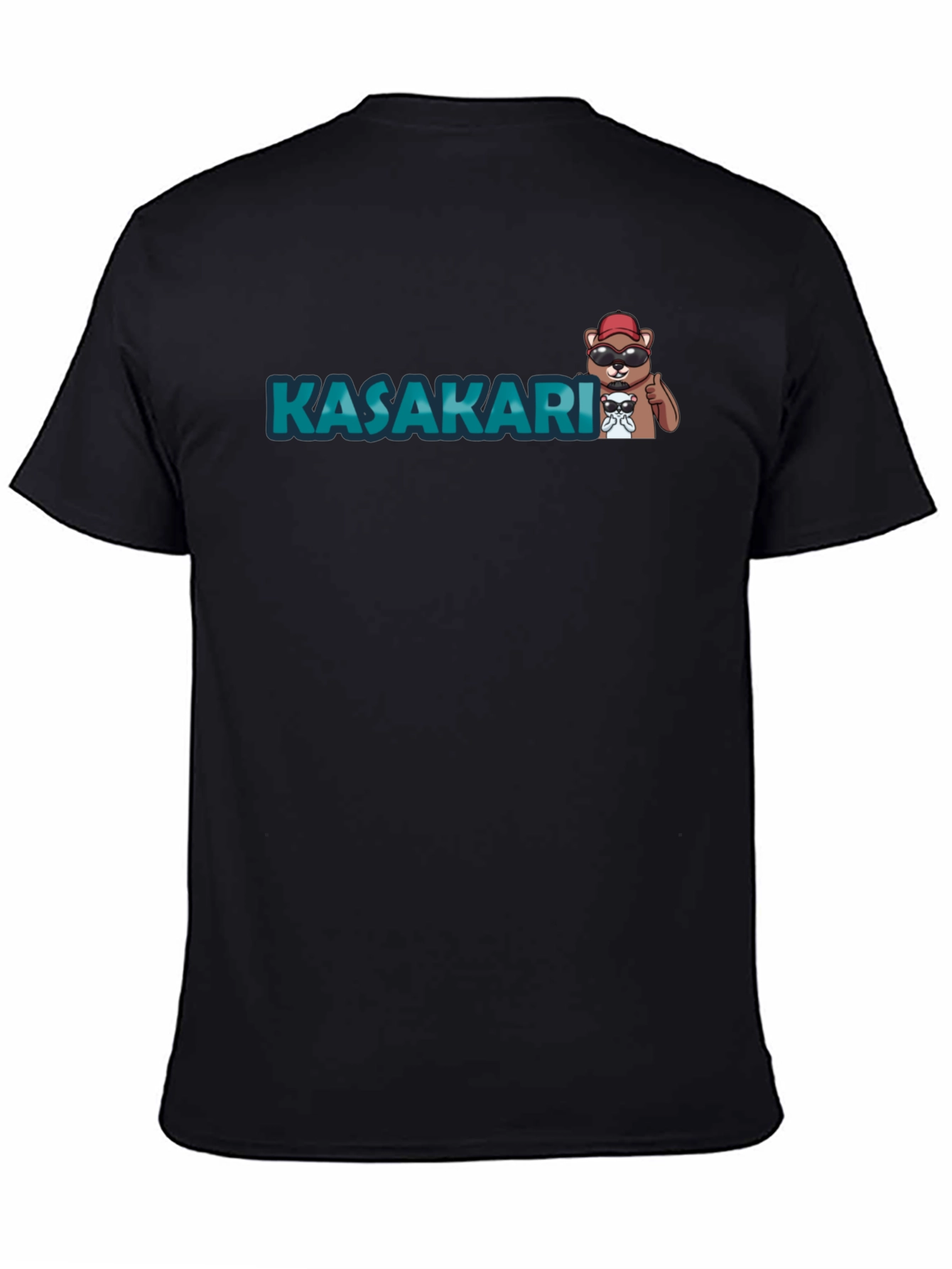KASAKARI Bear Graphic Black T-Shirt