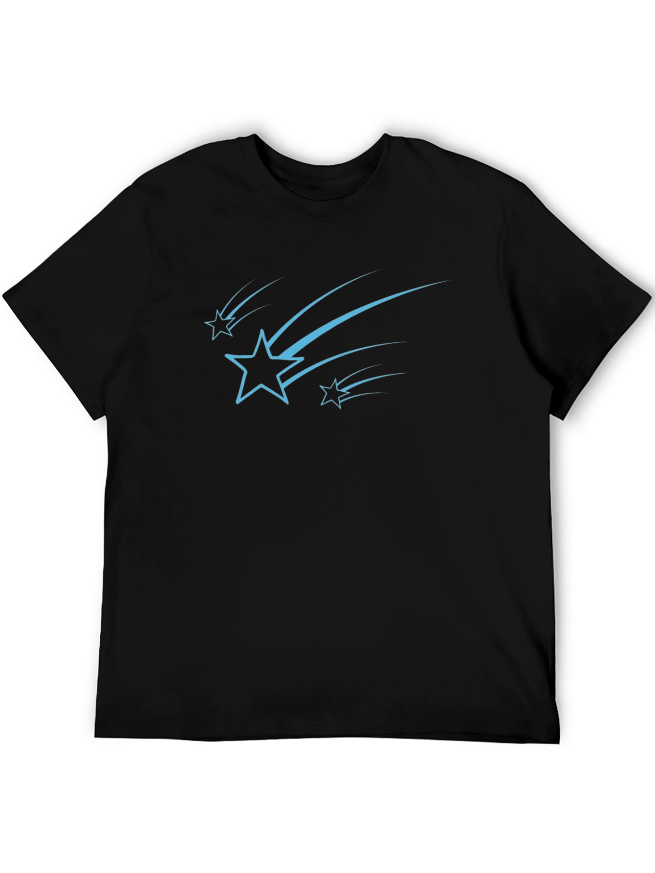 Stylish Black Tee with Starry Design