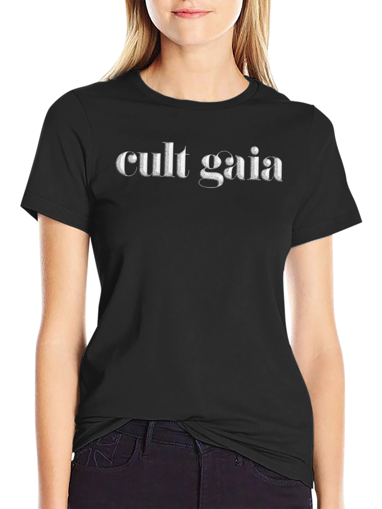 Cult Gaia Graphic Tee - Stylish Black Cotton T-Shirt