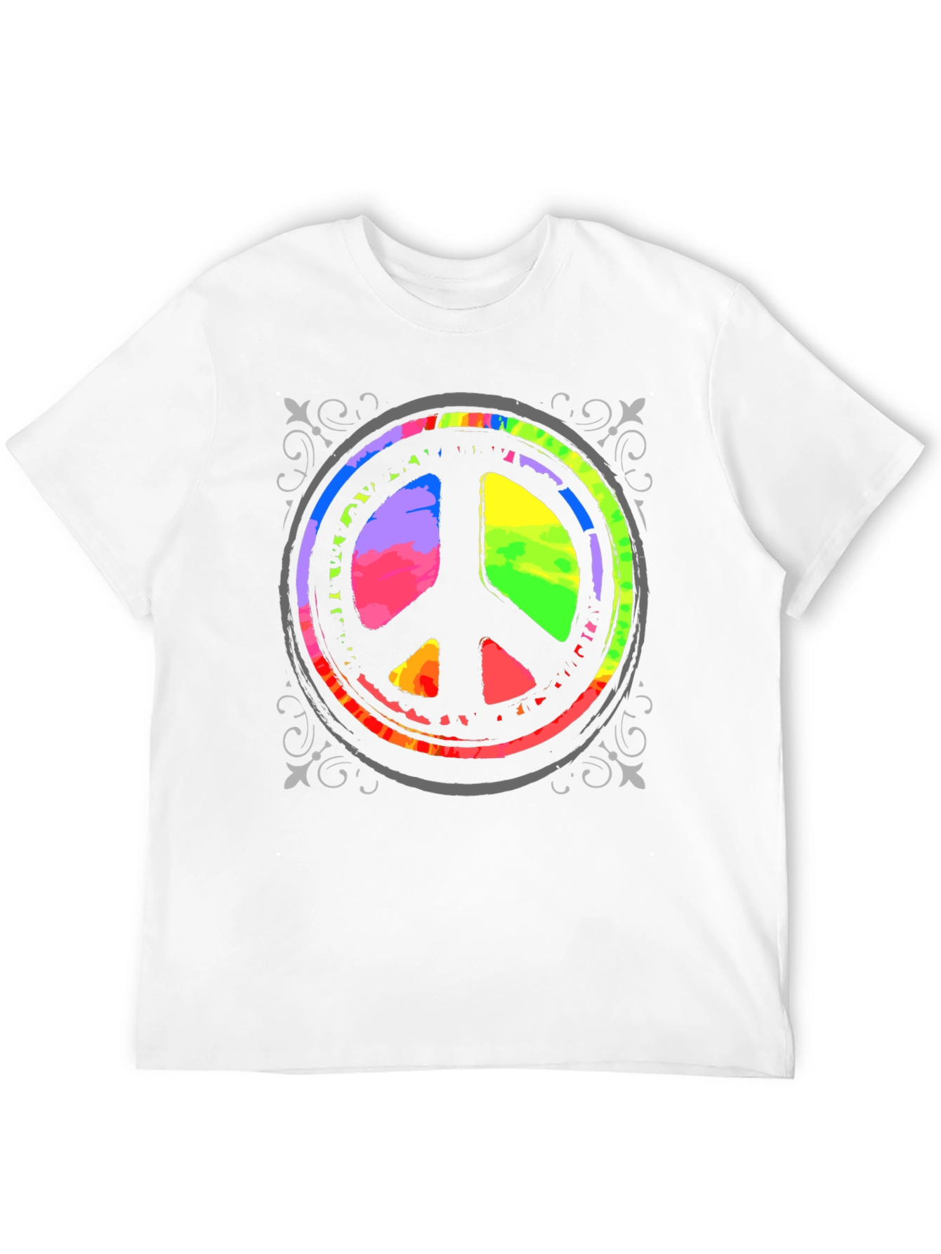 Rainbow Peace Sign Graphic T-Shirt