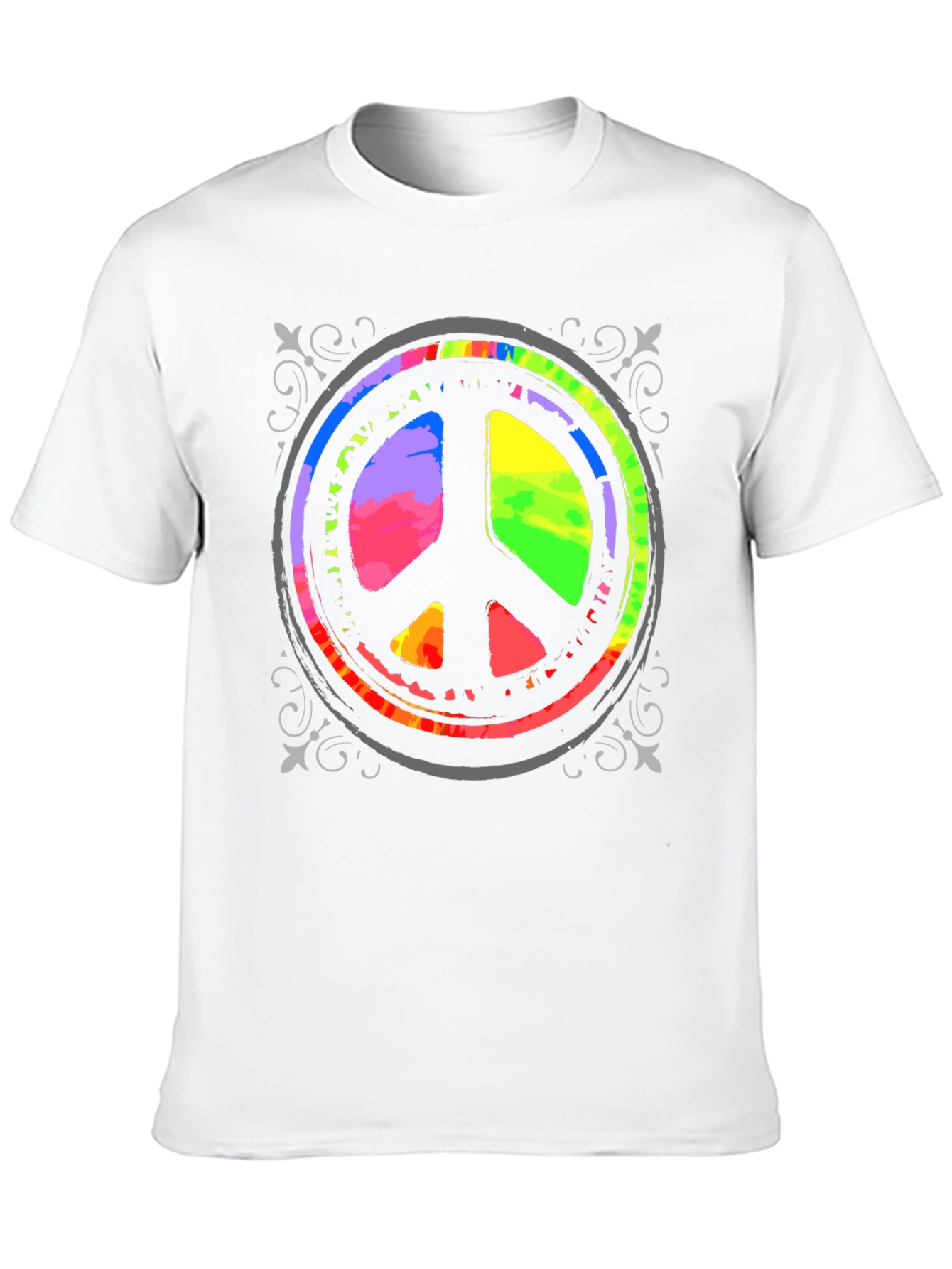 Rainbow Peace Sign Graphic T-Shirt