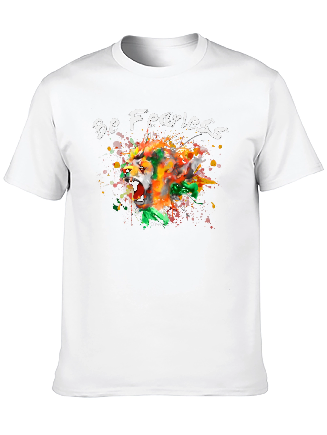 Be Fearless Lion Graphic Tee - Artistic T-Shirt