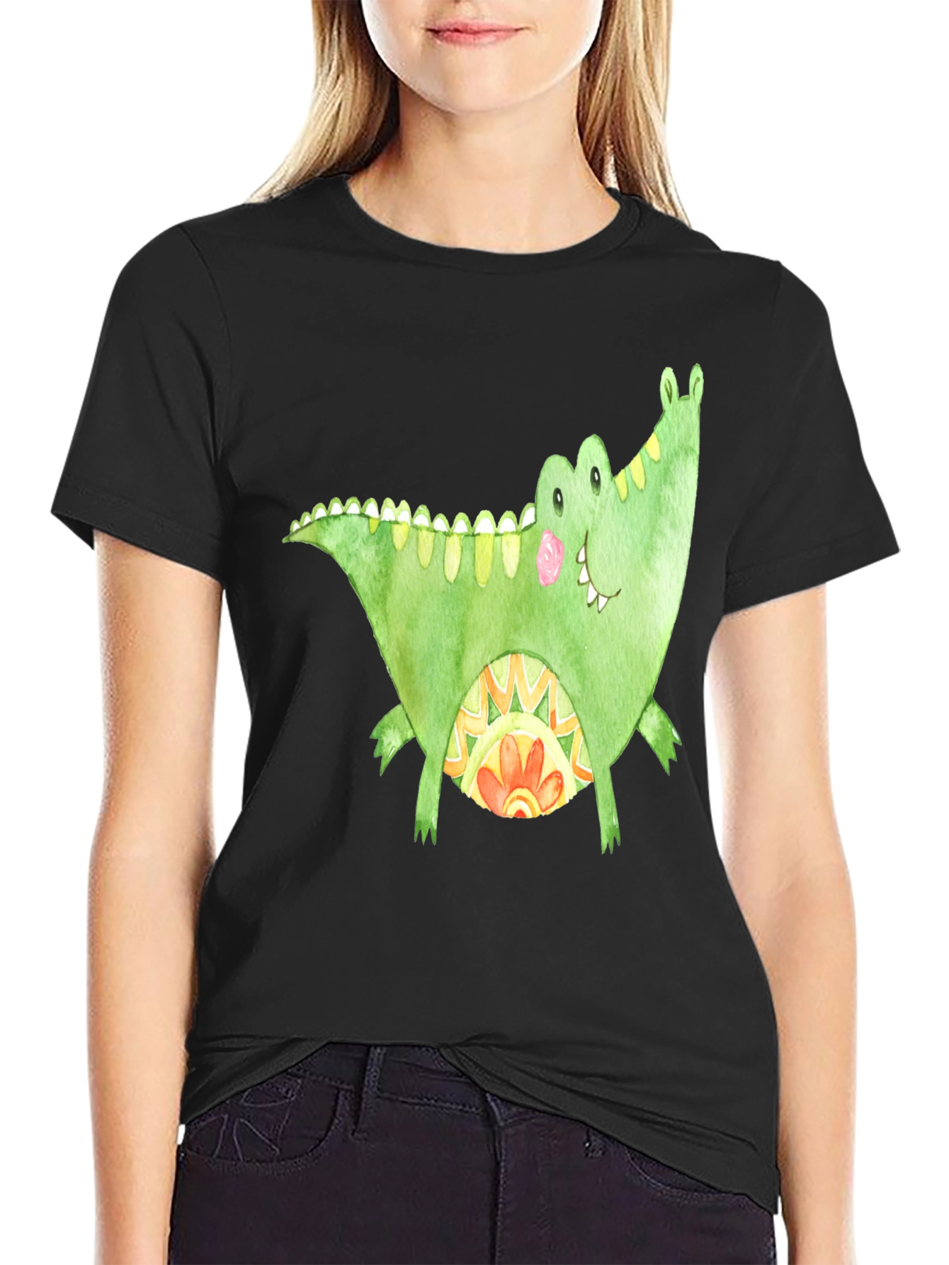 Fun Alligator Graphic Tee - Black