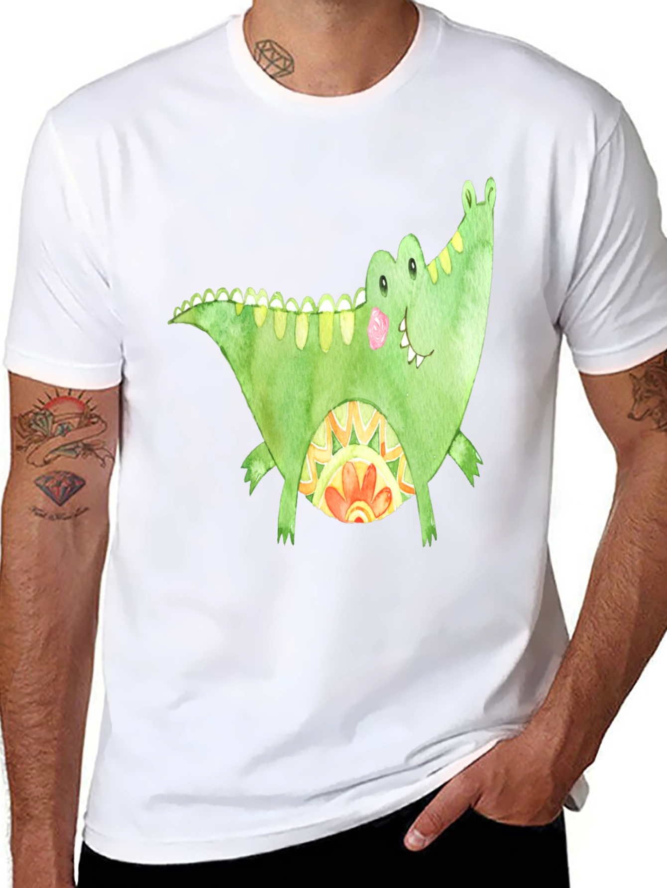 Fun Alligator Graphic Tee - Black