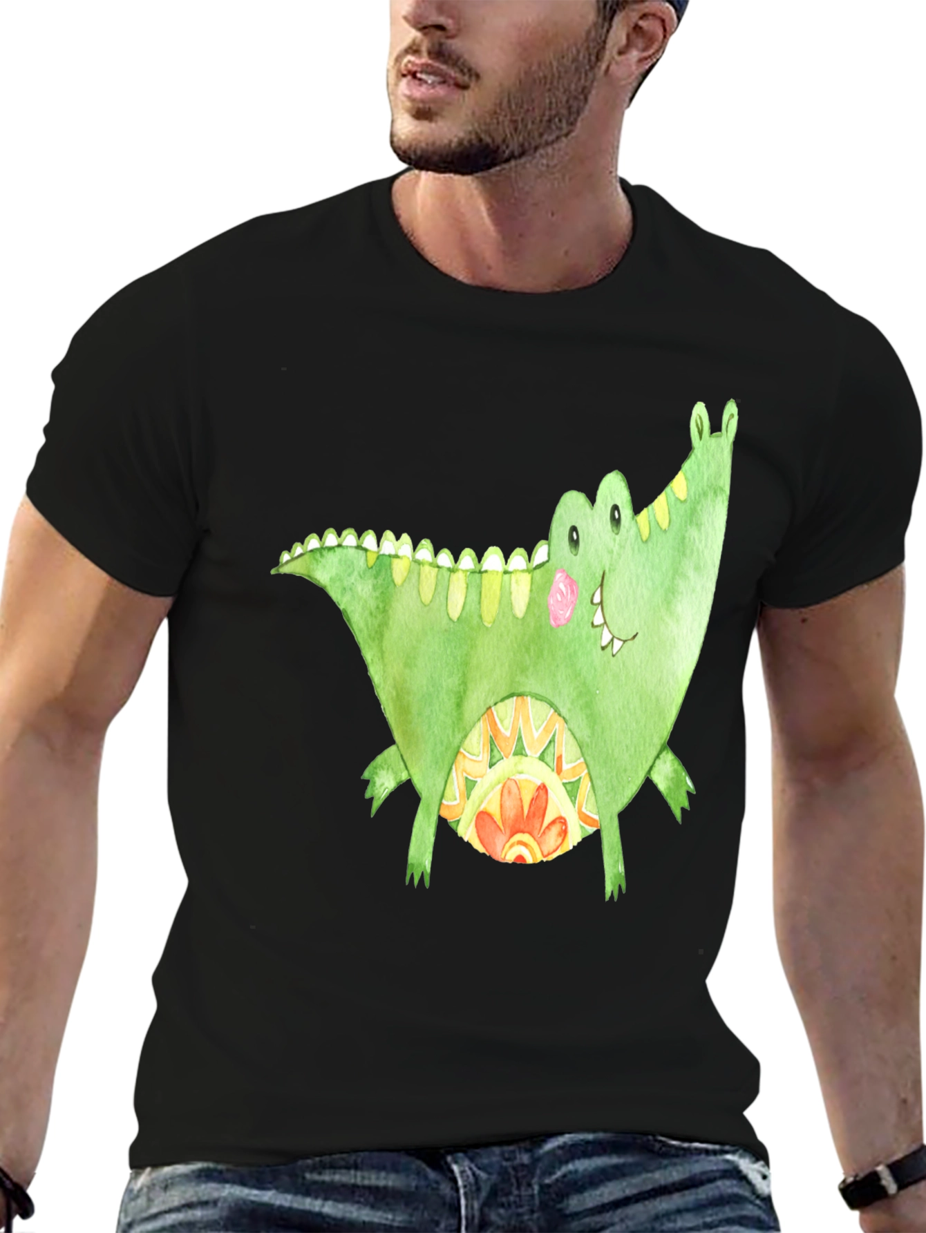 Fun Alligator Graphic Tee - Black