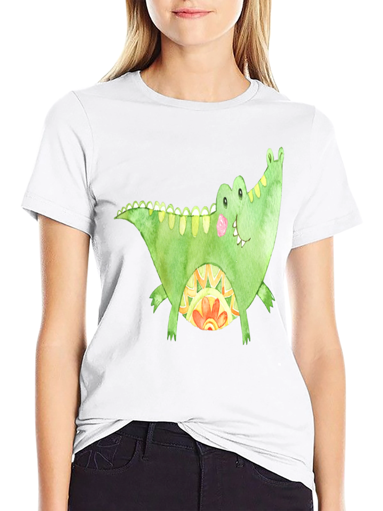 Fun Alligator Graphic Tee - Black