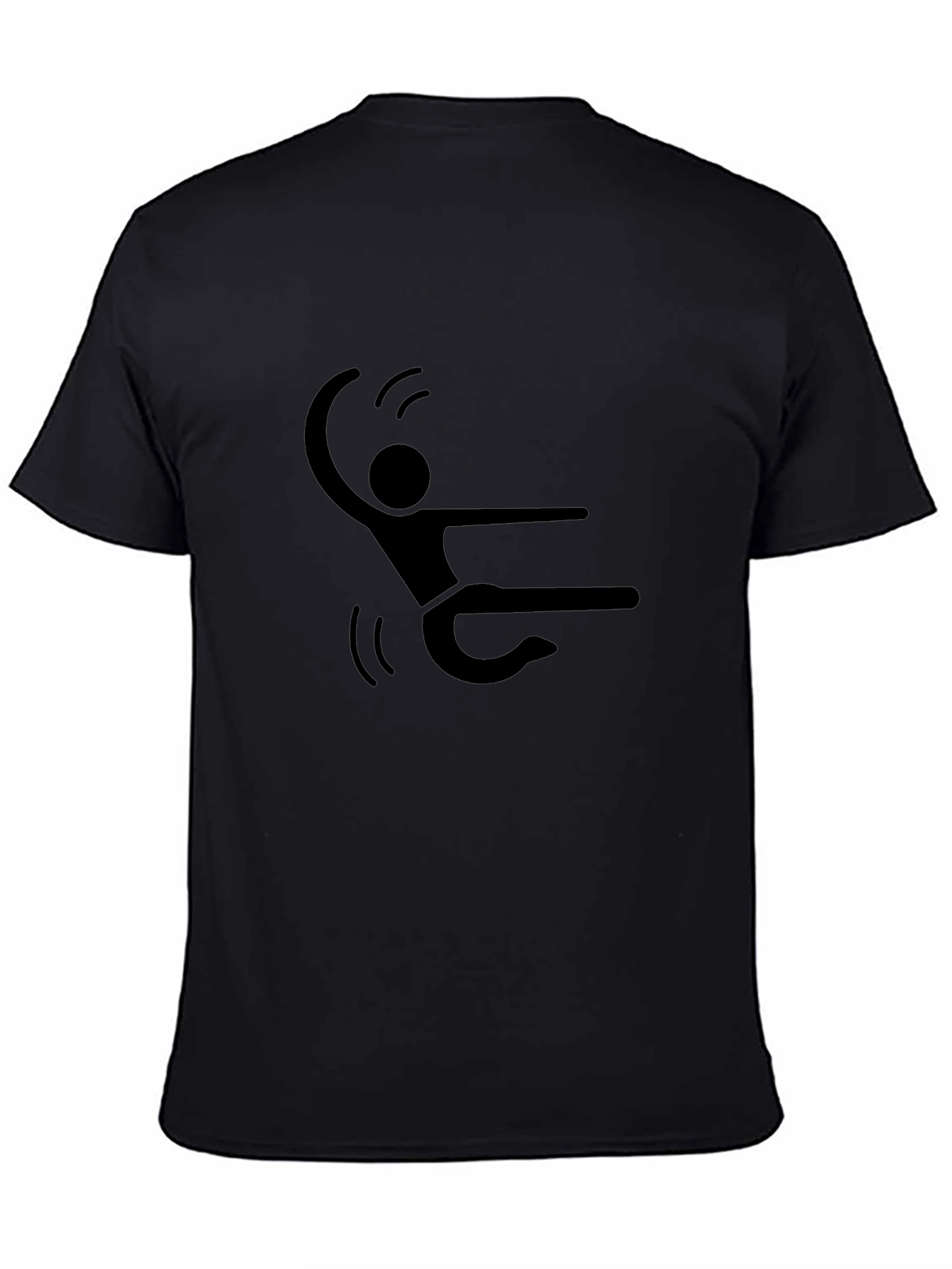 Stick Figure Skydive Black T-Shirt