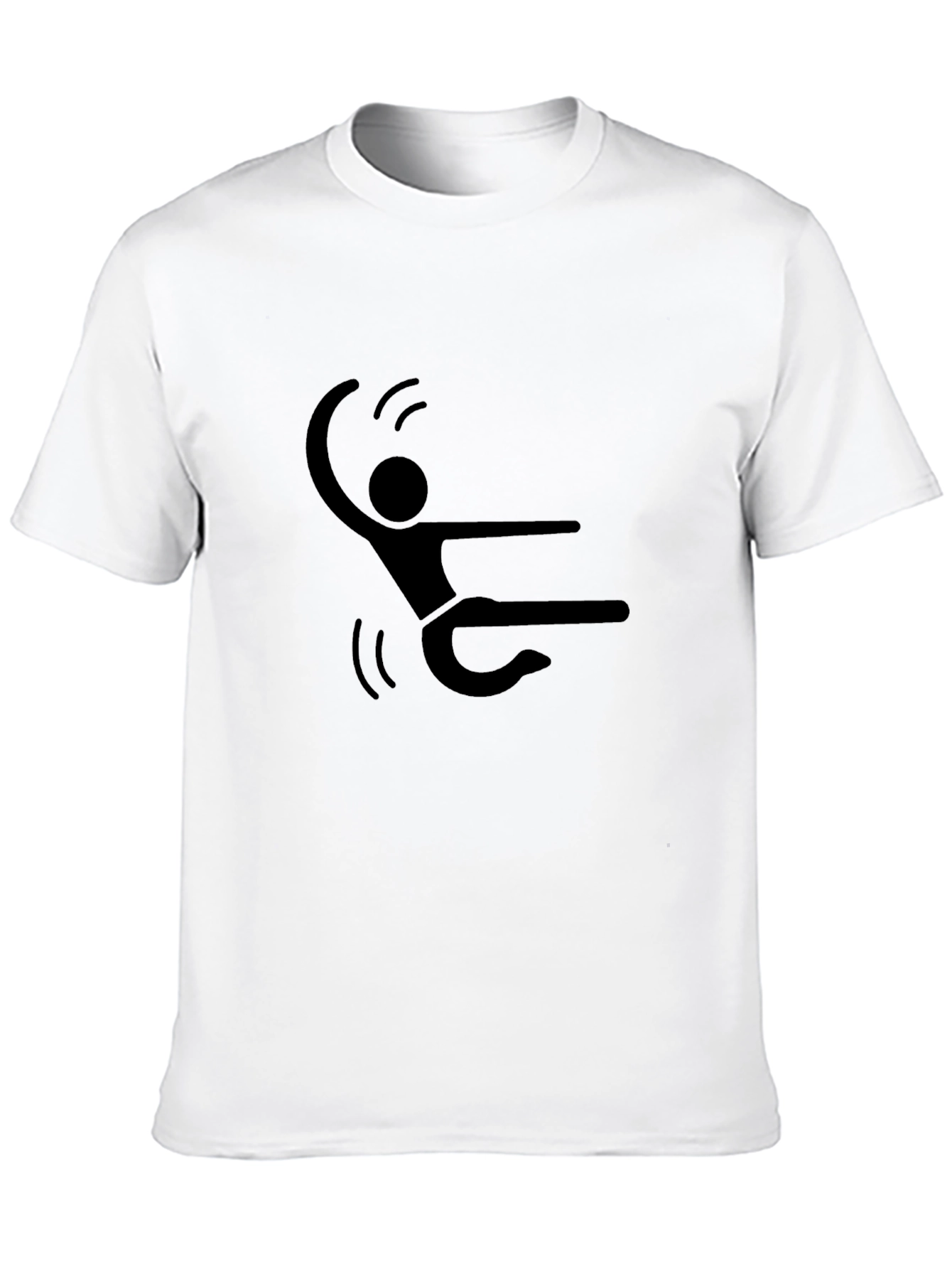 Stick Figure Skydive Black T-Shirt