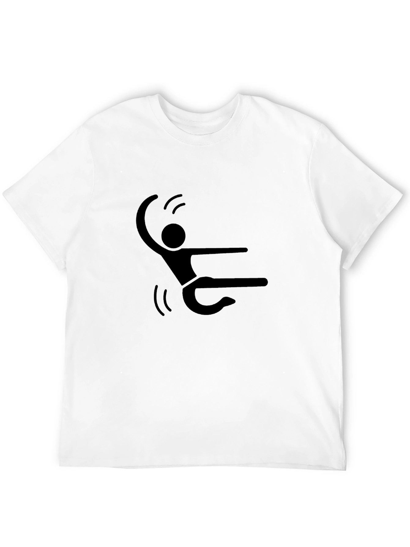 Stick Figure Skydive Black T-Shirt