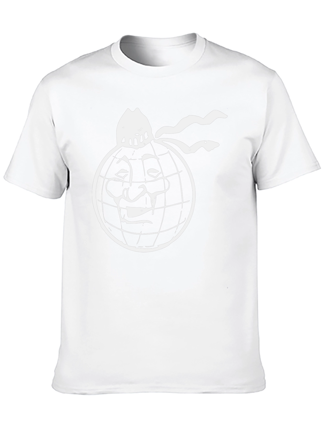 Black T-Shirt with World Face Graphic